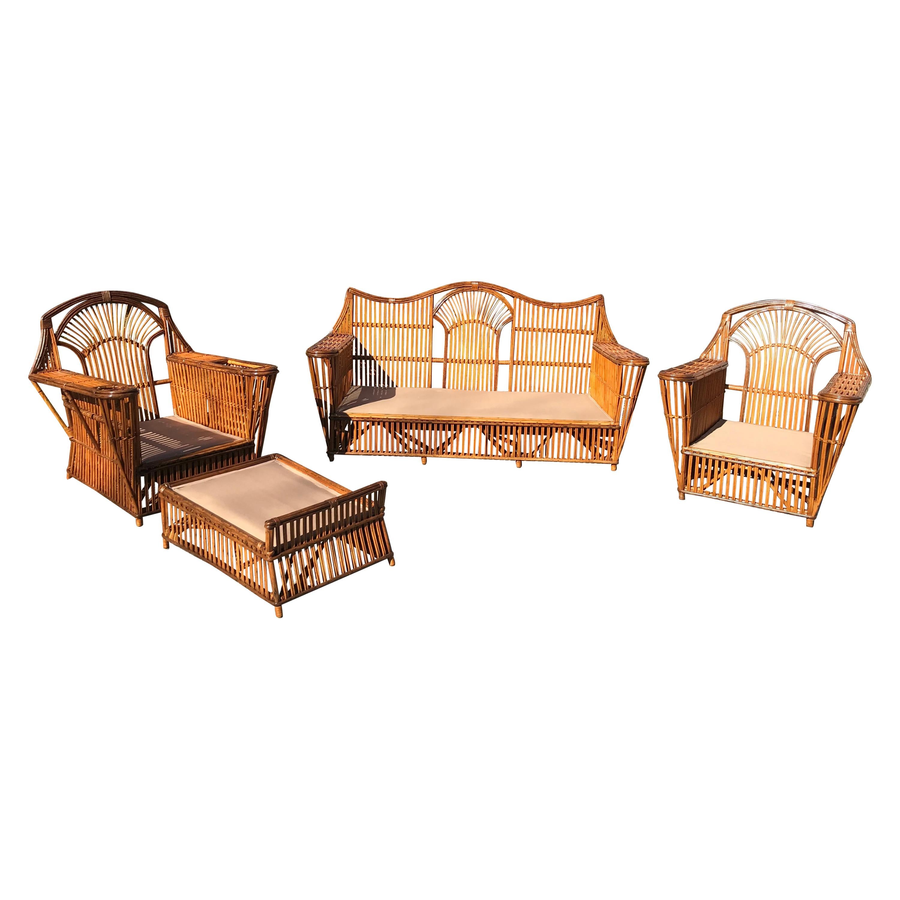 Antique Stick Rattan Set at 1stDibs