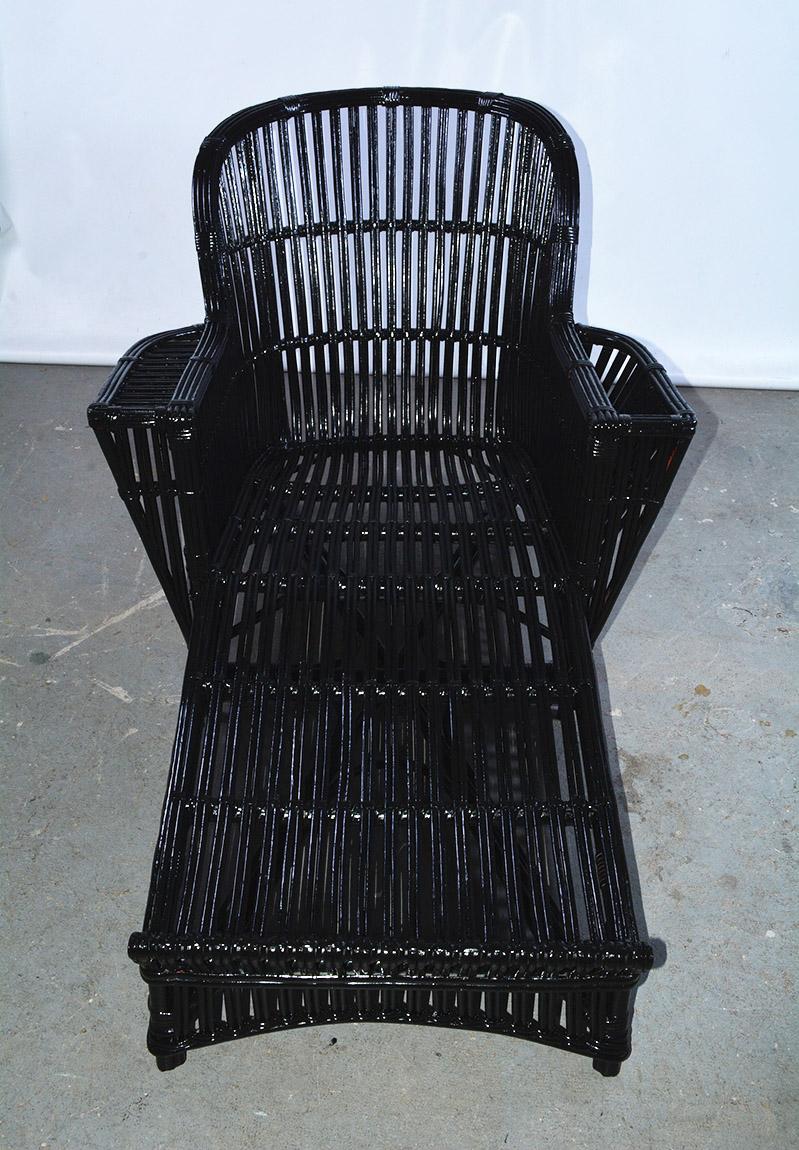 black wicker chaise lounge