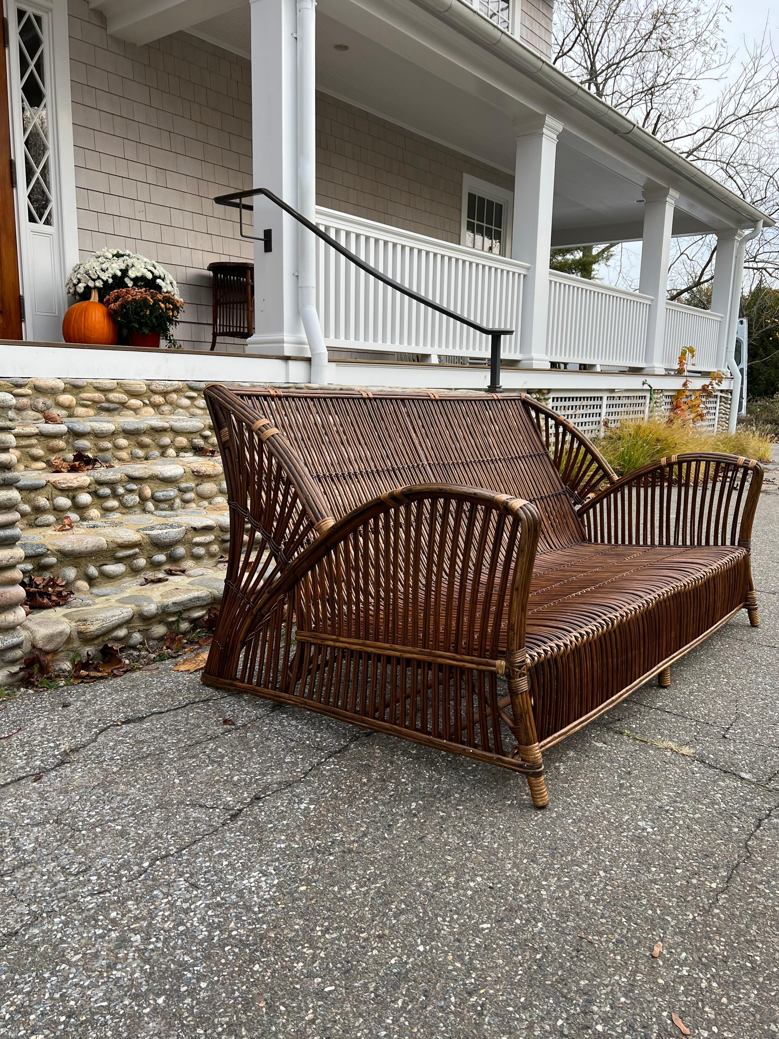 Mid-20th Century Antique Stick Wicker Seating