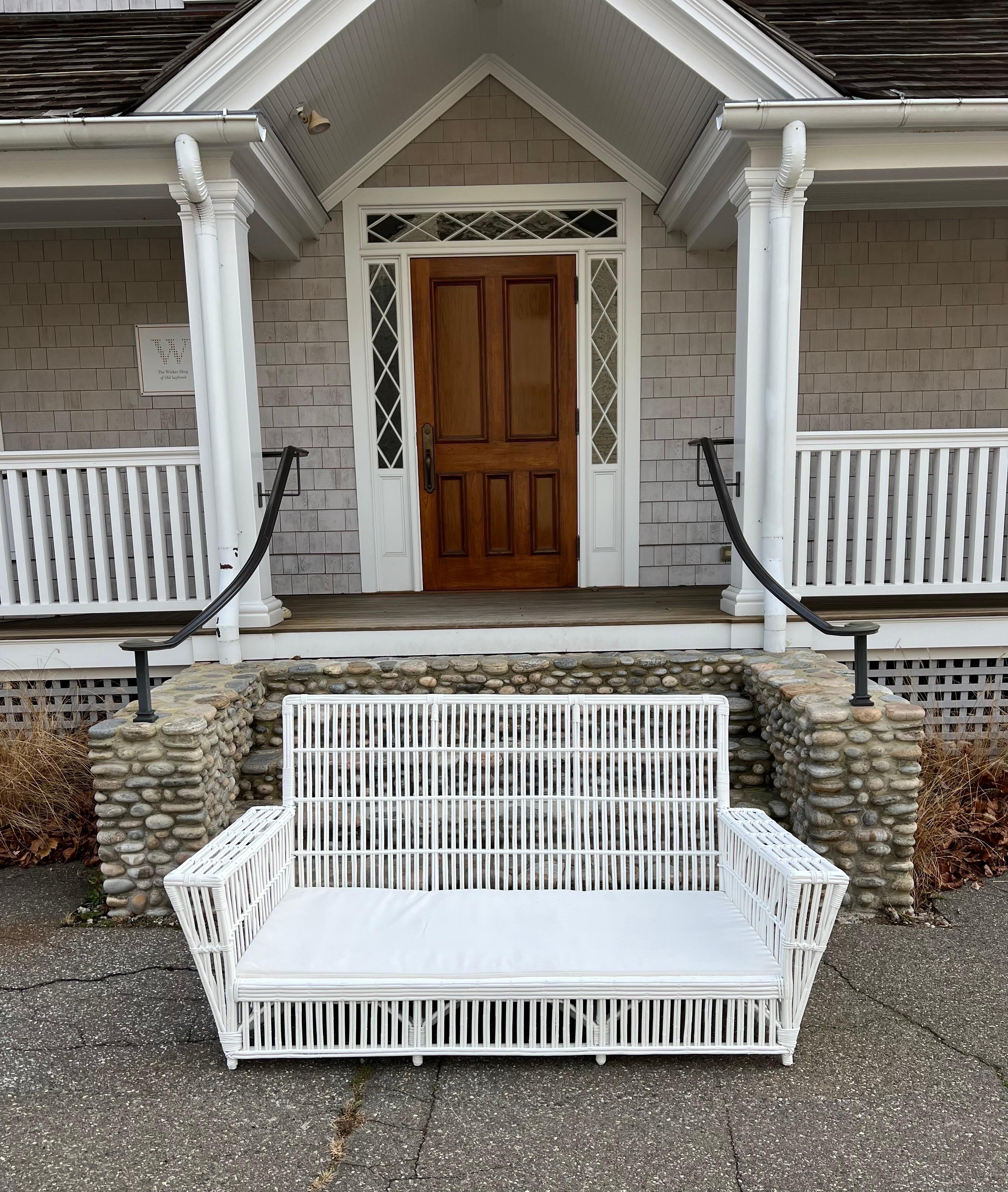 Hand-Crafted Antique Stick Wicker Set For Sale