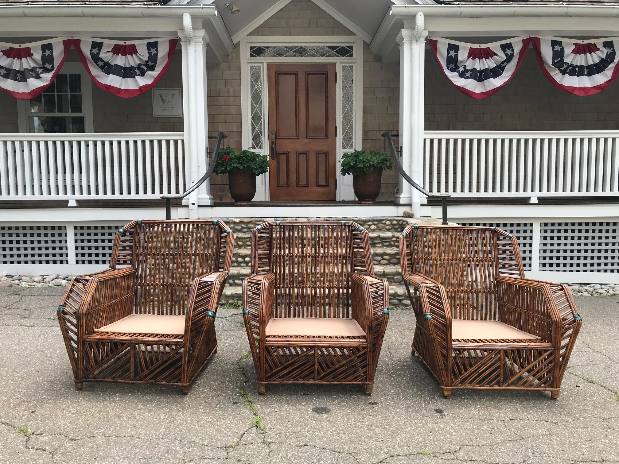 Antique Stick Wicker Set In Good Condition In Old Saybrook, CT