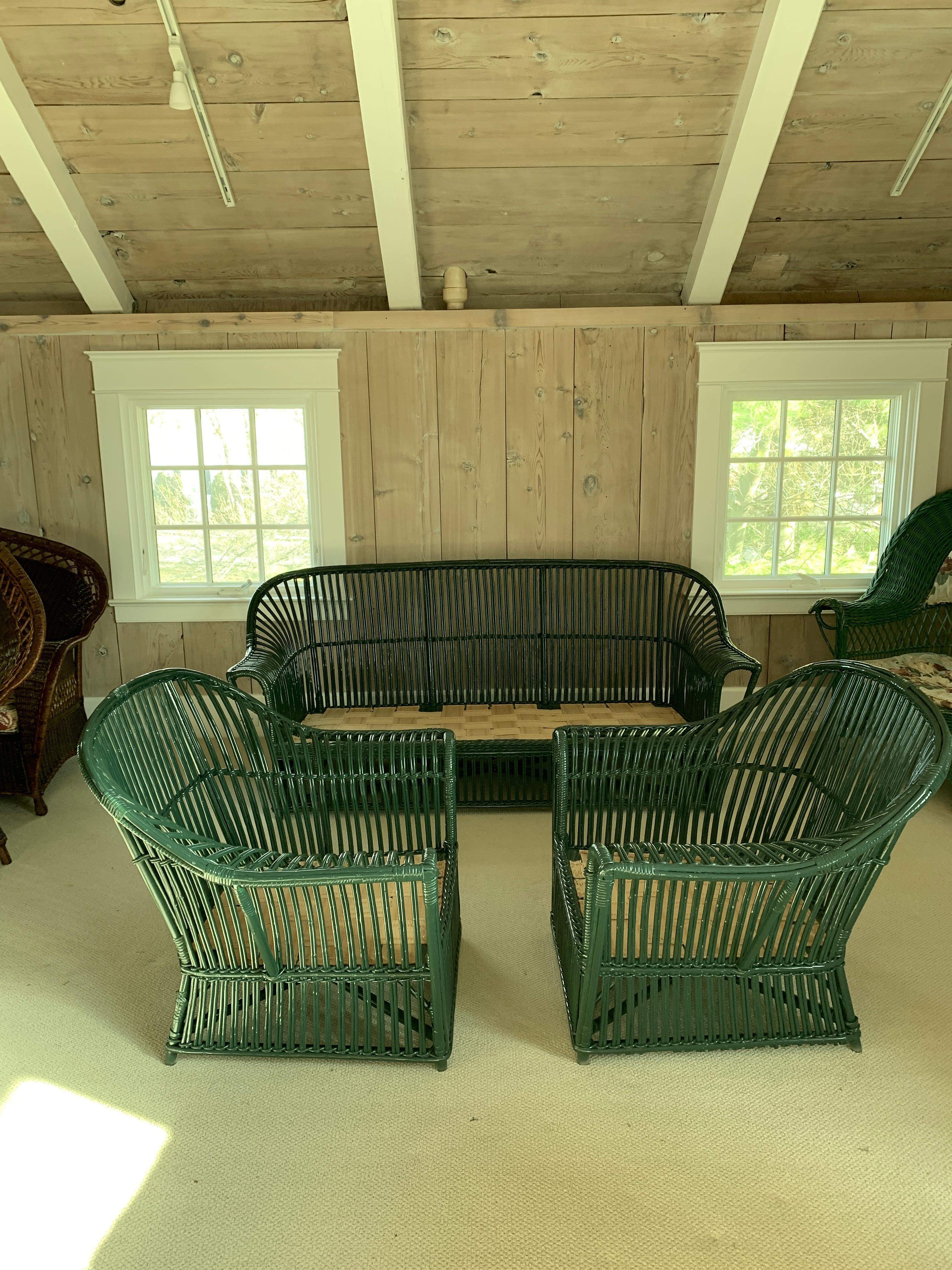 Antique Stick Wicker Set In Good Condition In Old Saybrook, CT