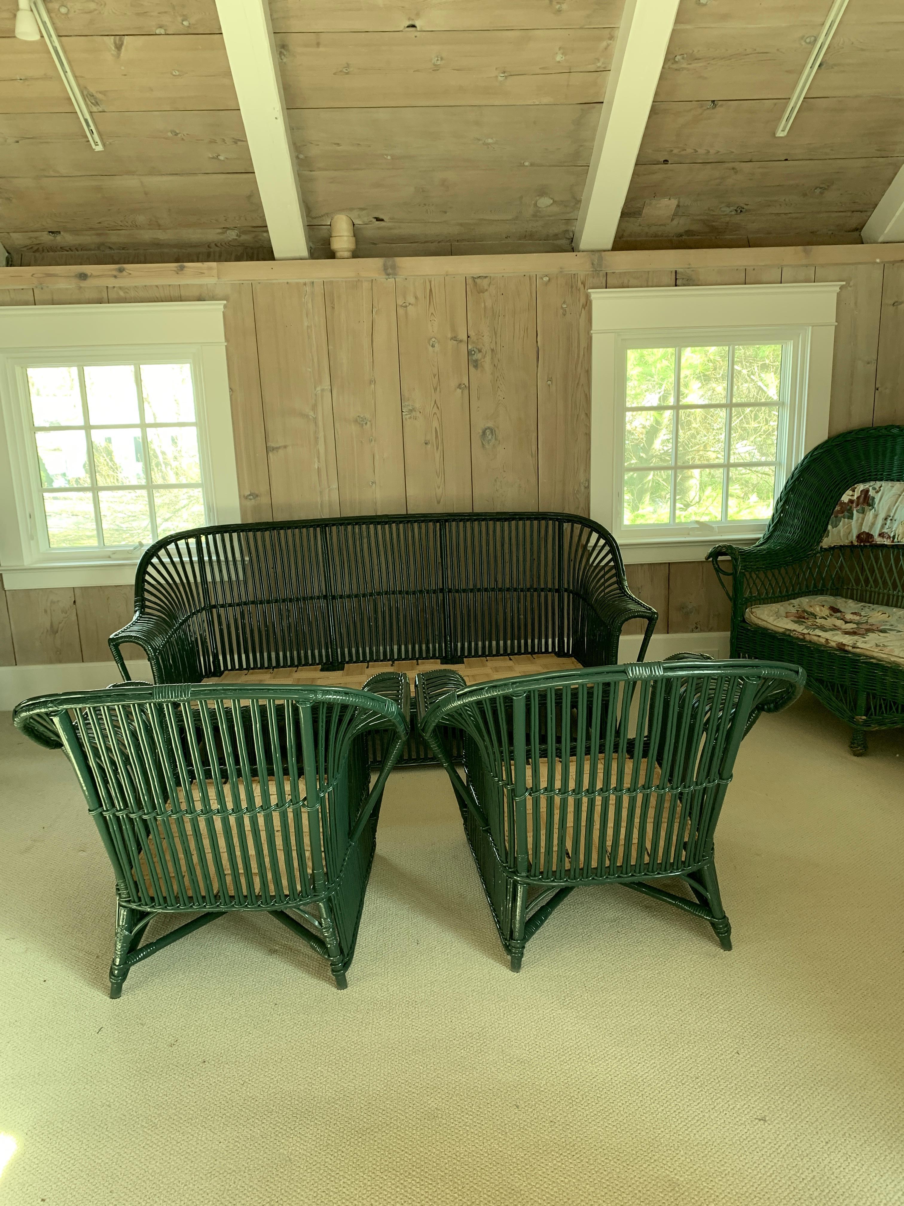Mid-20th Century Antique Stick Wicker Set