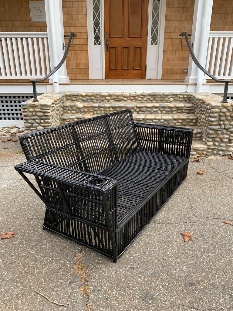 Antique Stick Wicker Sofa and Chair at 1stDibs