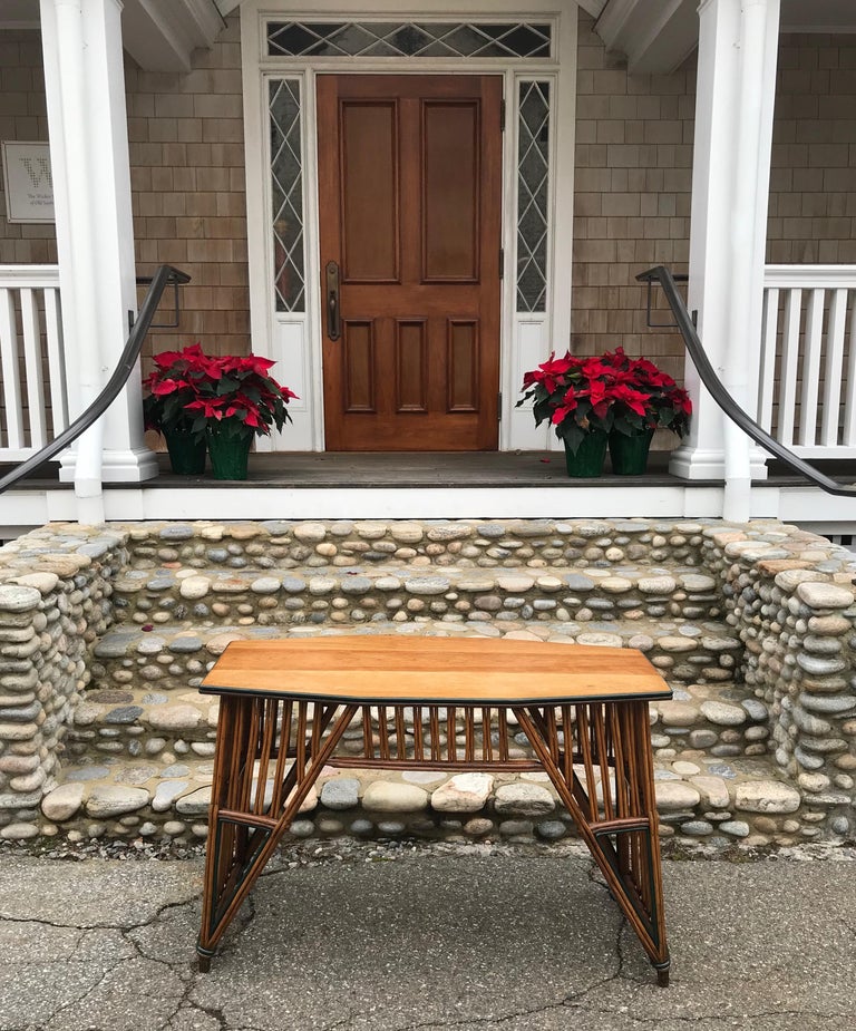Antique Stick Wicker Sofa Table at 1stDibs