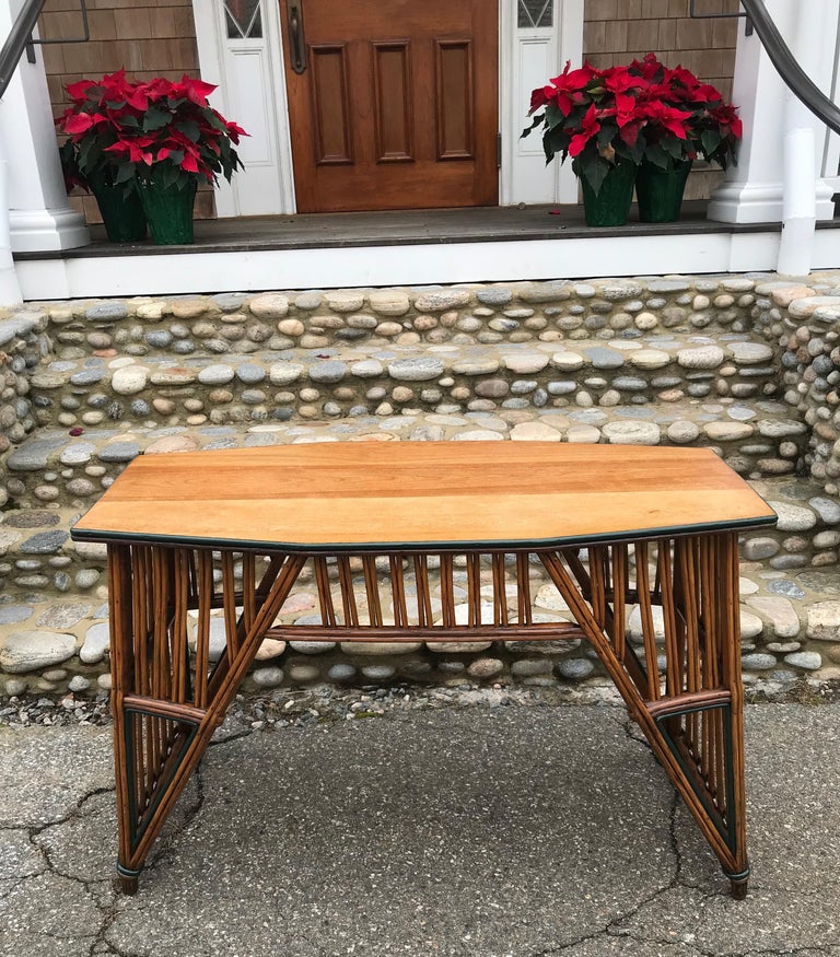 Antique Stick Wicker Sofa Table at 1stDibs