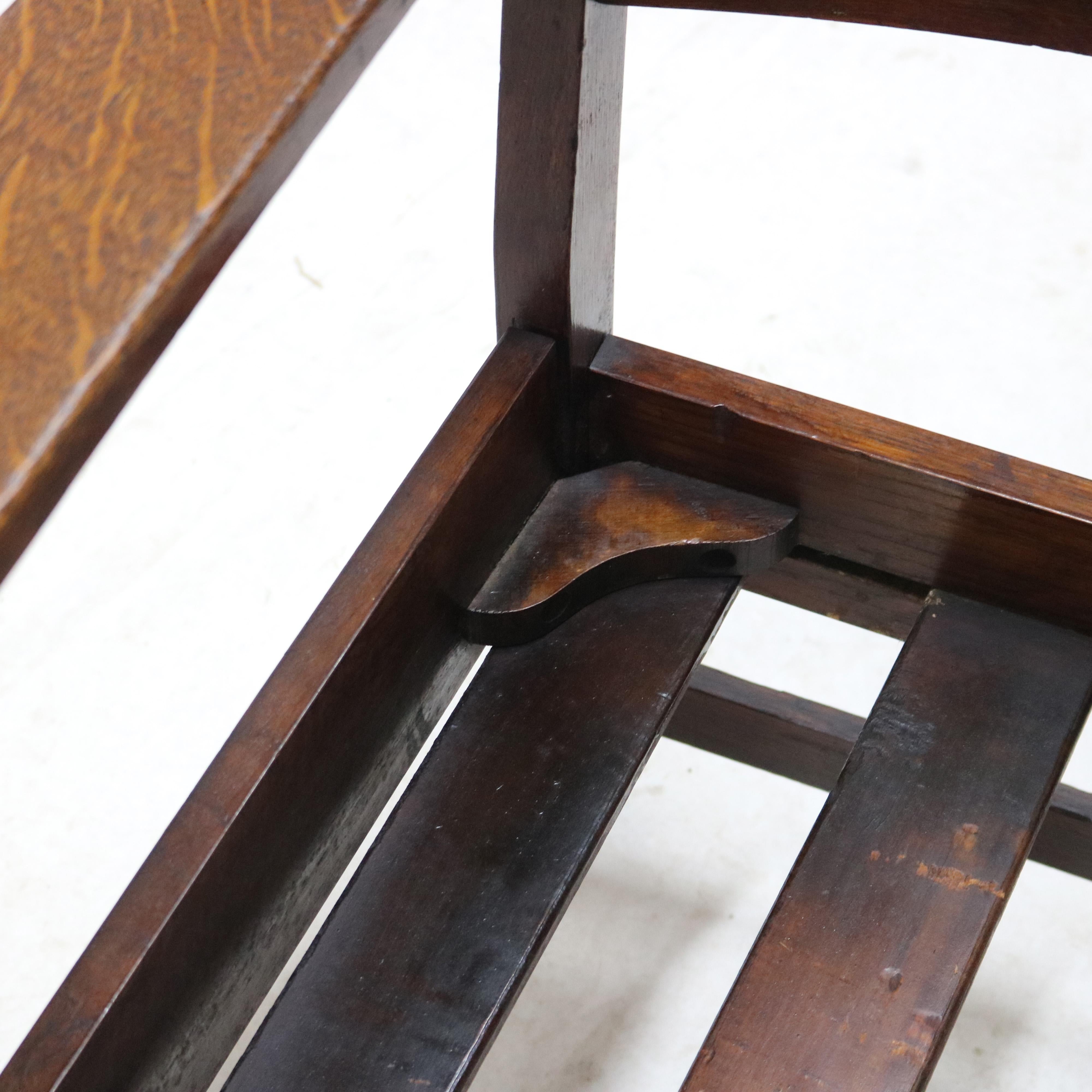 Antique Stickley Arts and Crafts Mission Oak Slat Back Arm Chair C1910 For Sale 8