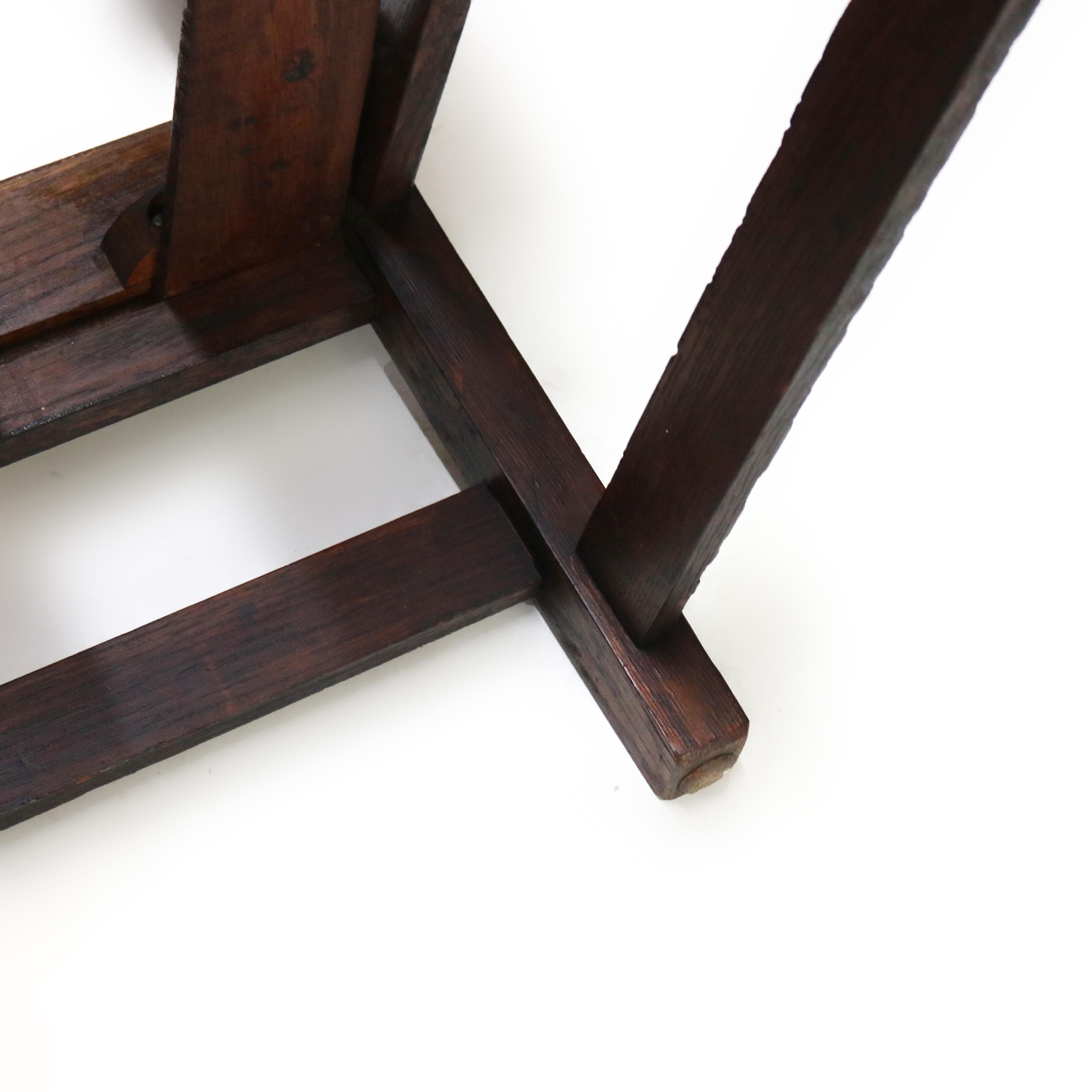 Antique Stickley Arts and Crafts Mission Oak Slat Back Arm Chair C1910 For Sale 9