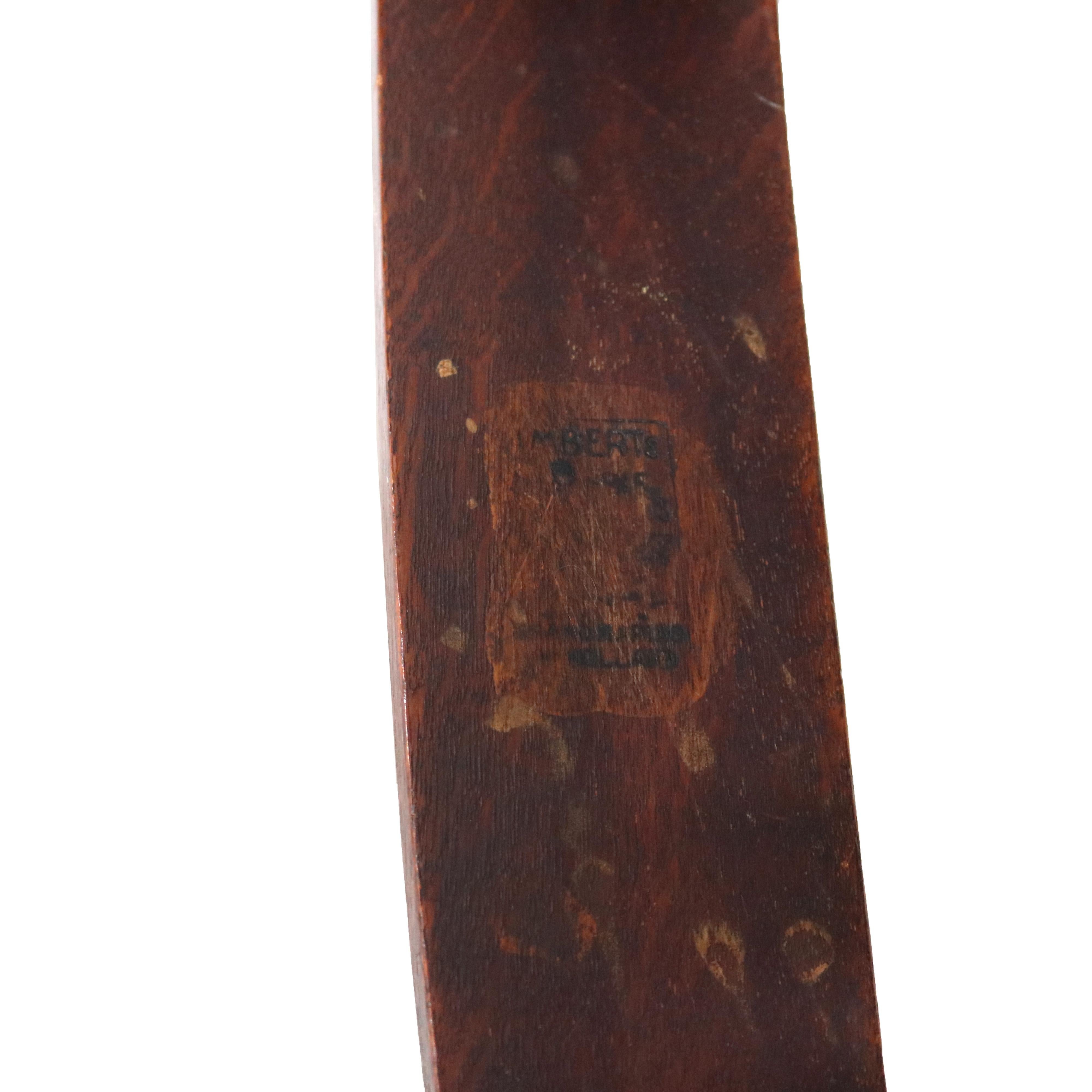 Antique Stickley Arts and Crafts Mission Oak Slat Back Arm Chair C1910 For Sale 10