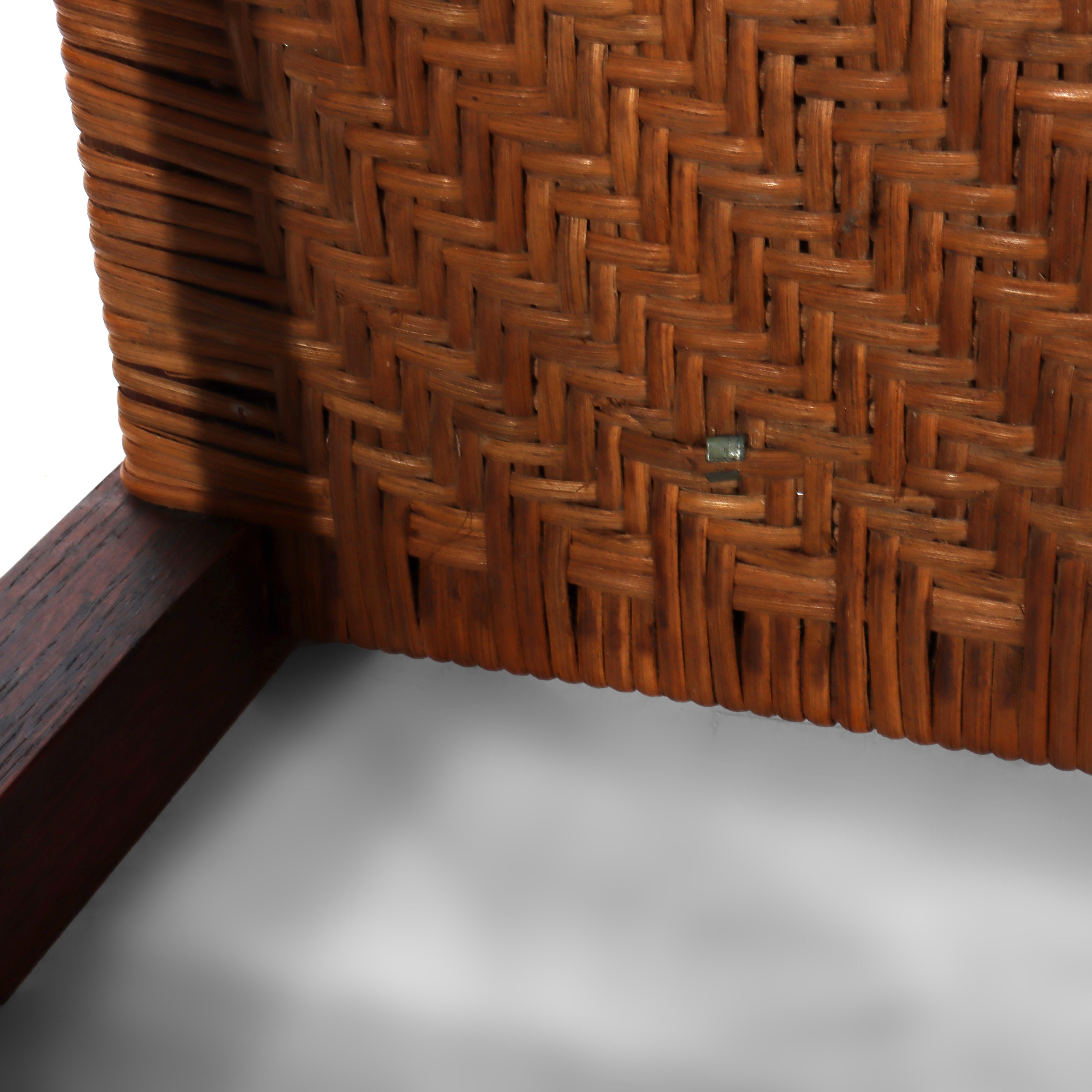 Tabouret ancien Stickley Mission Arts & Crafts Oak Splint Weave c1920 en vente 3