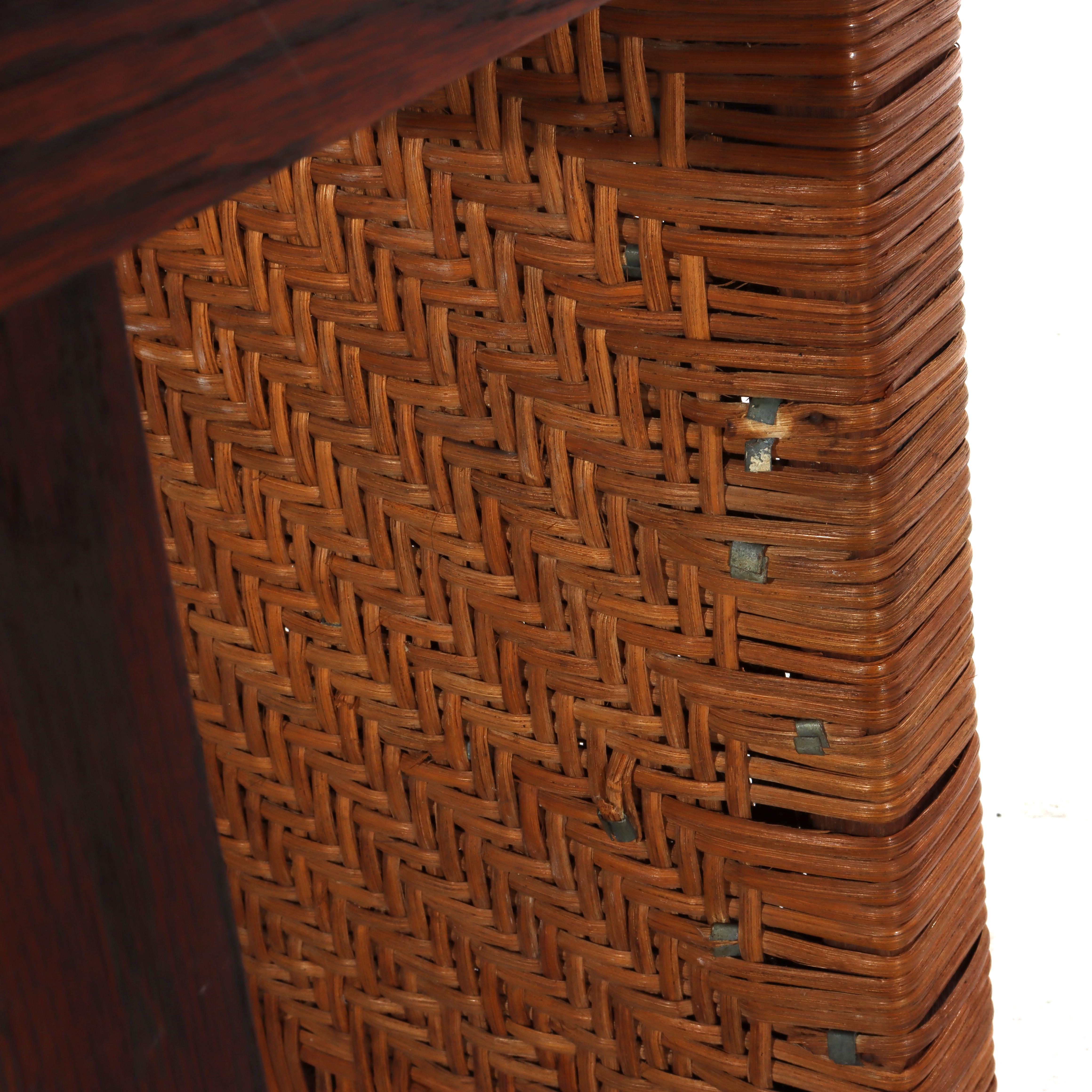 Tabouret ancien Stickley Mission Arts & Crafts Oak Splint Weave c1920 en vente 4