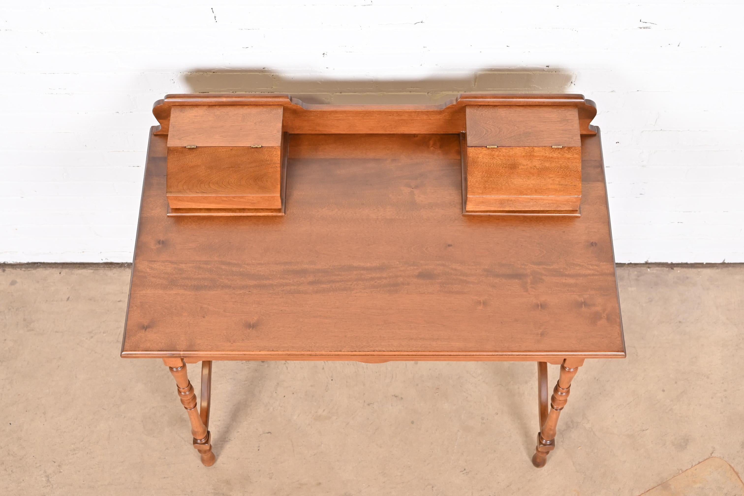 Antique Stickley Brothers American Colonial Maple Writing Desk, Newly Refinished For Sale 7