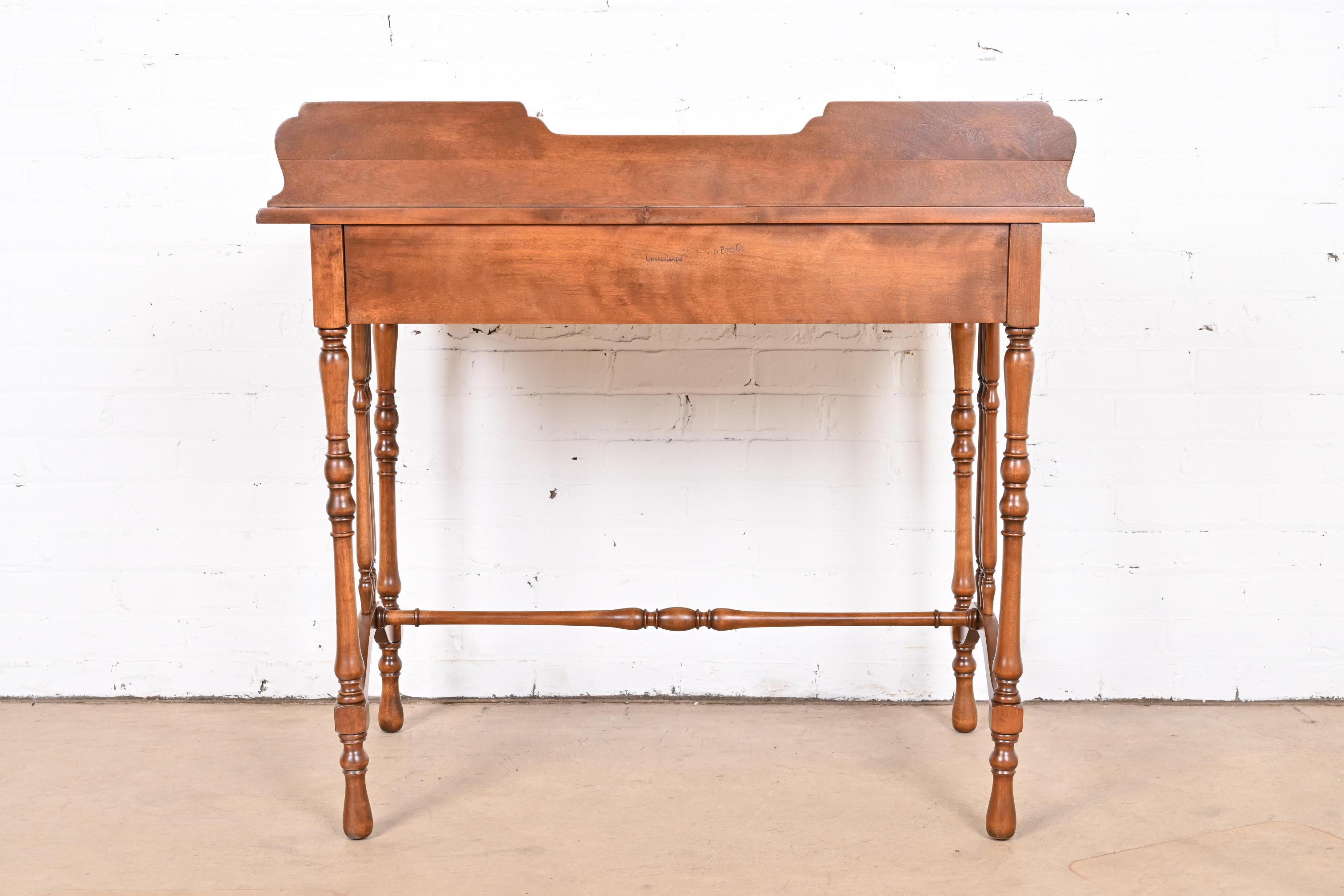 Antique Stickley Brothers American Colonial Maple Writing Desk, Newly Refinished For Sale 10