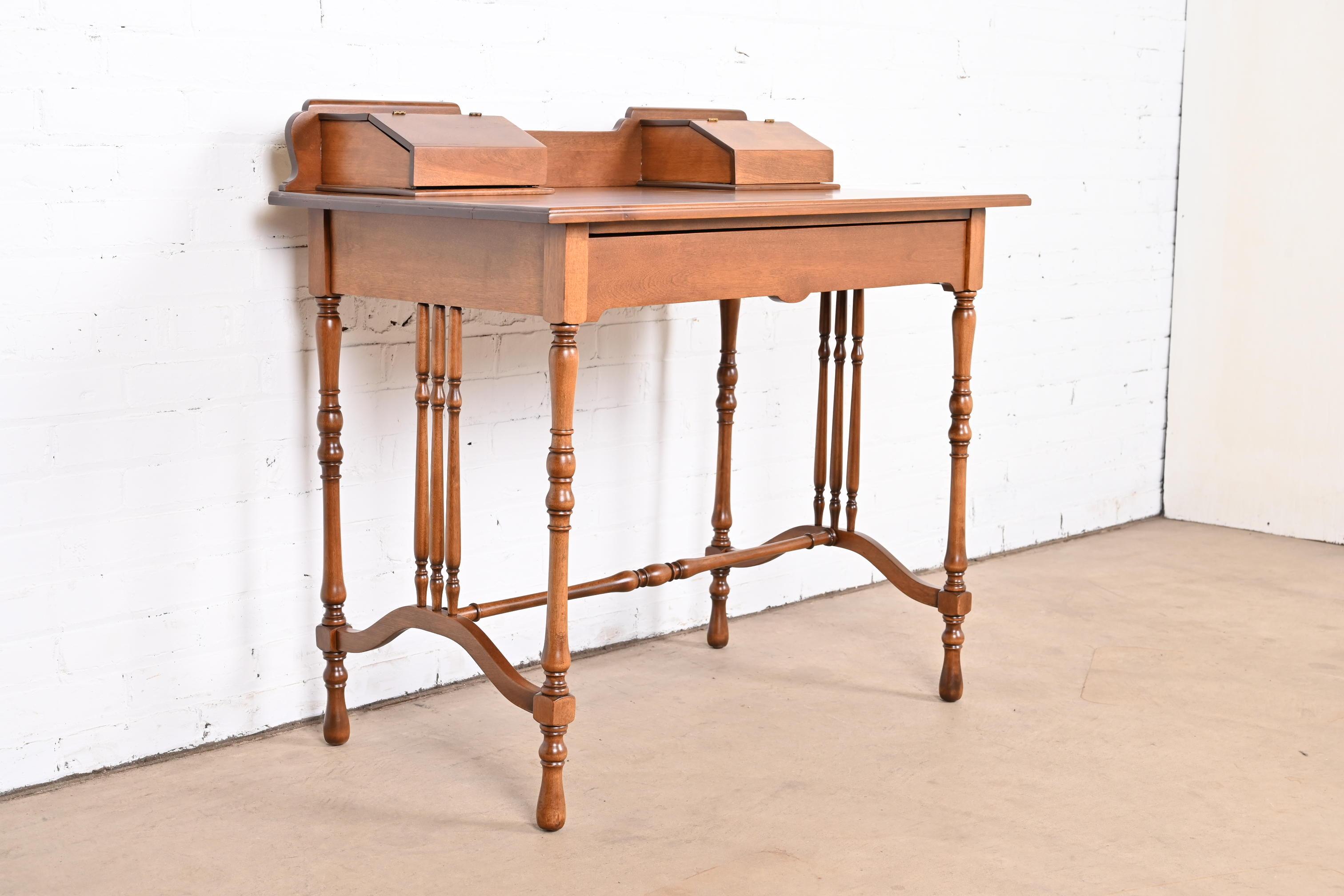 20th Century Antique Stickley Brothers American Colonial Maple Writing Desk, Newly Refinished For Sale