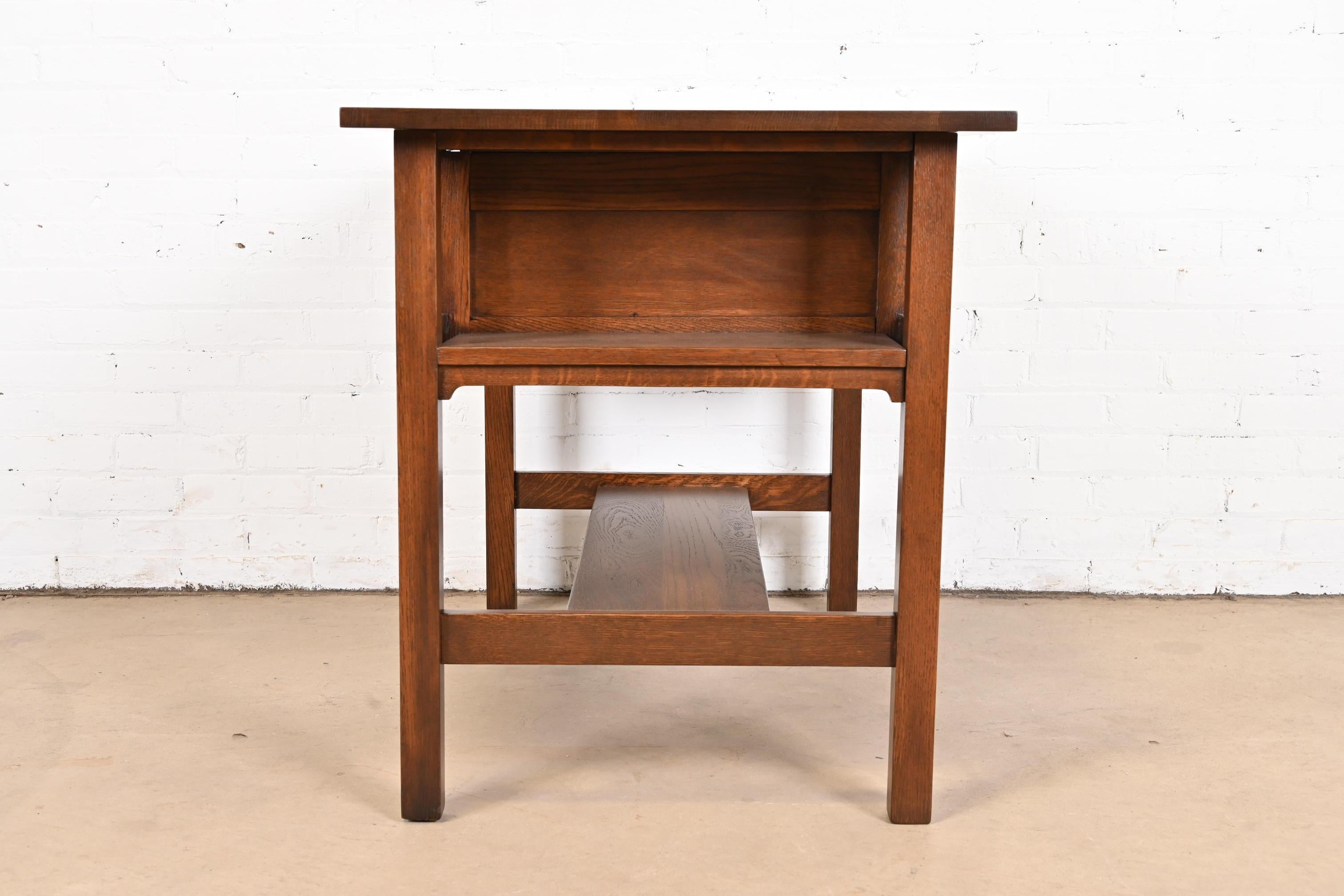 Antique Stickley Brothers Arts & Crafts Desk or Library Table, Newly Restored For Sale 2