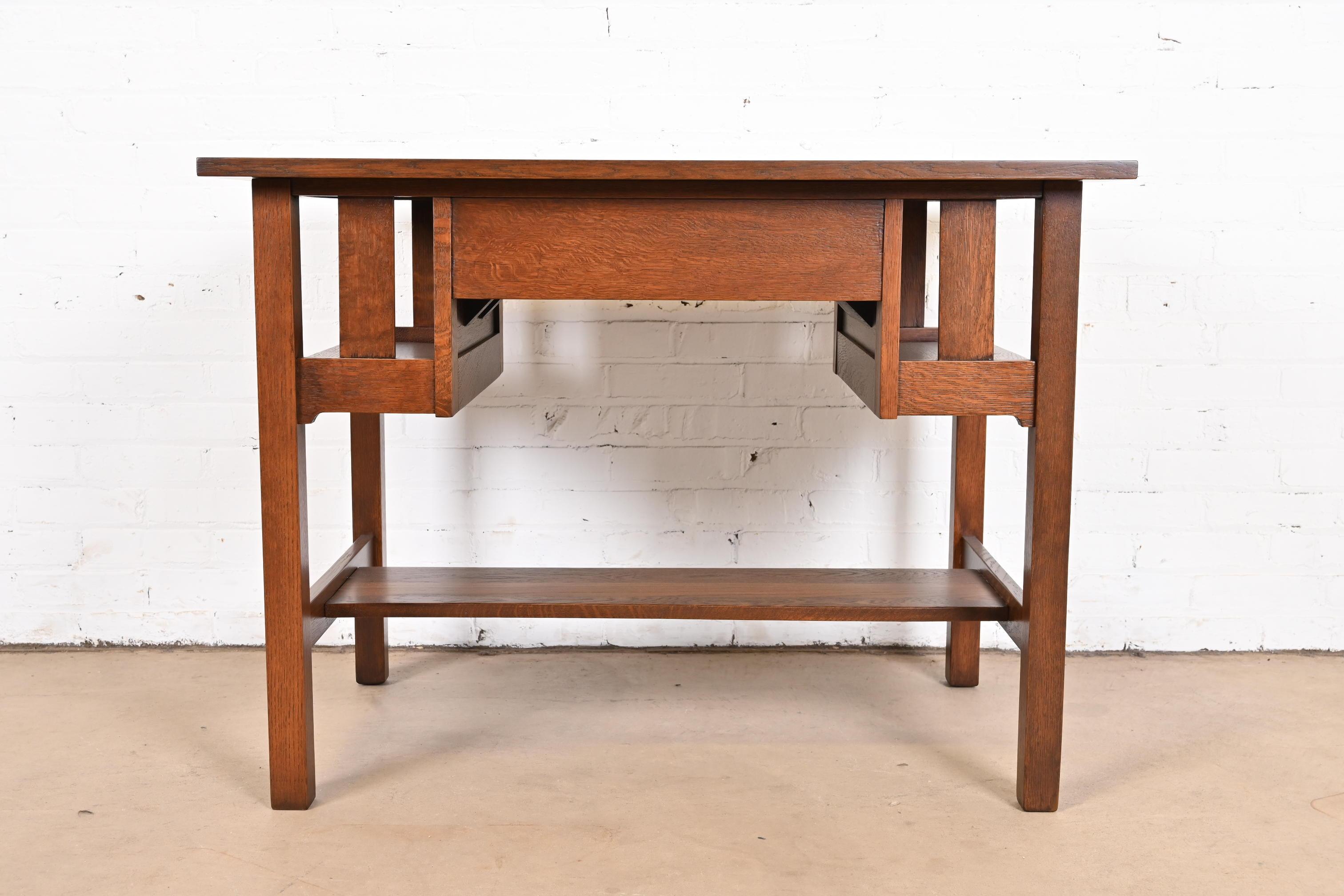 Antique Stickley Brothers Arts & Crafts Desk or Library Table, Newly Restored For Sale 3
