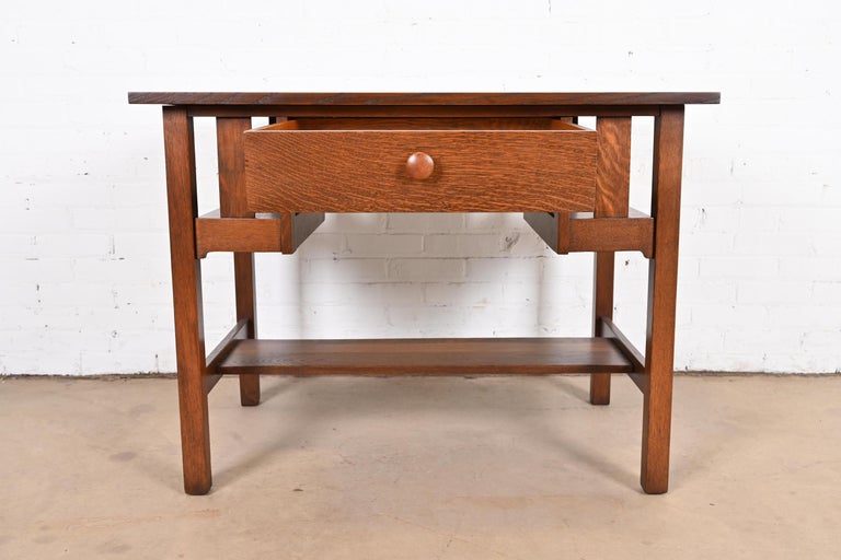 Antique Stickley Brothers Arts and Crafts Desk or Library Table, Newly