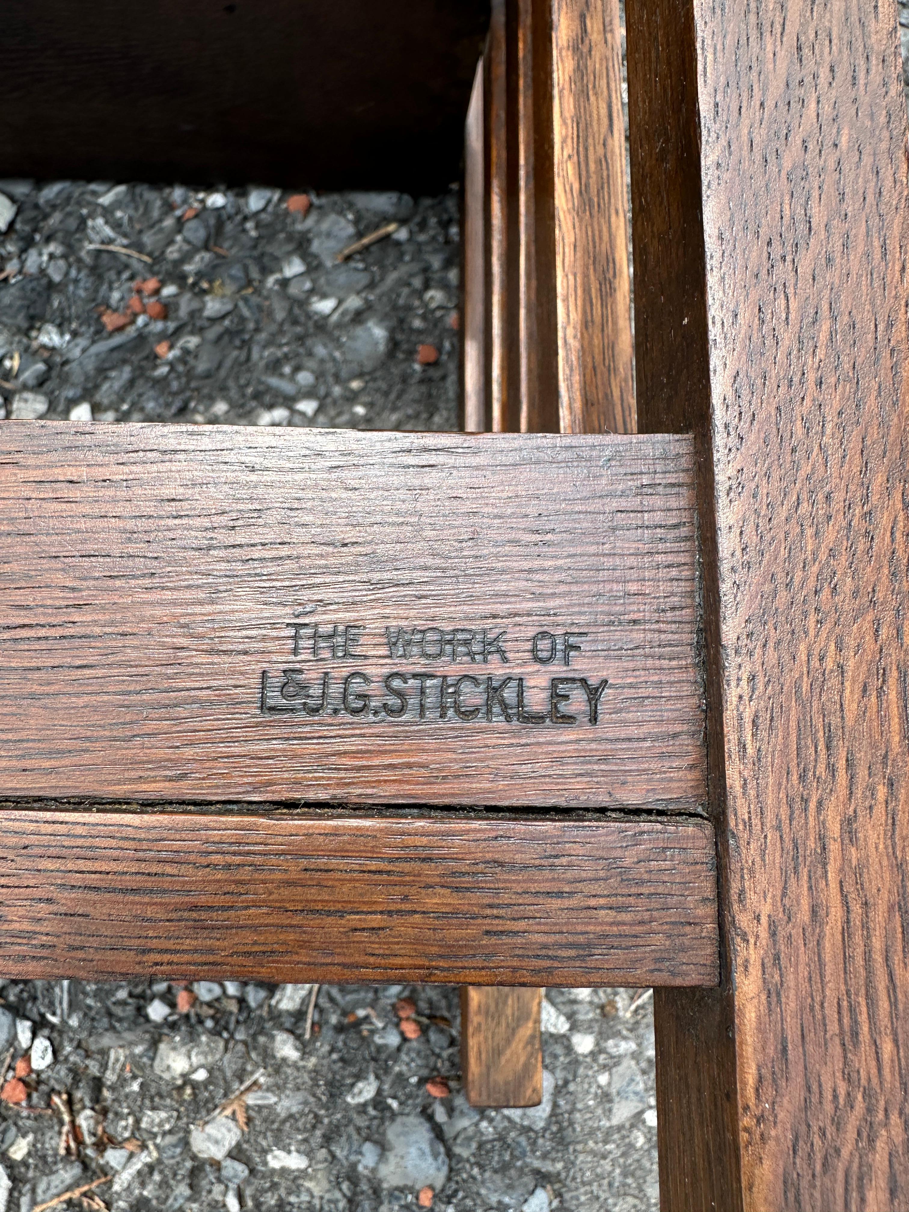 Antique   SIGNED  L&jG Stickley  Bookstand with Spindles - W7299  SALE 20% OFF en vente 7