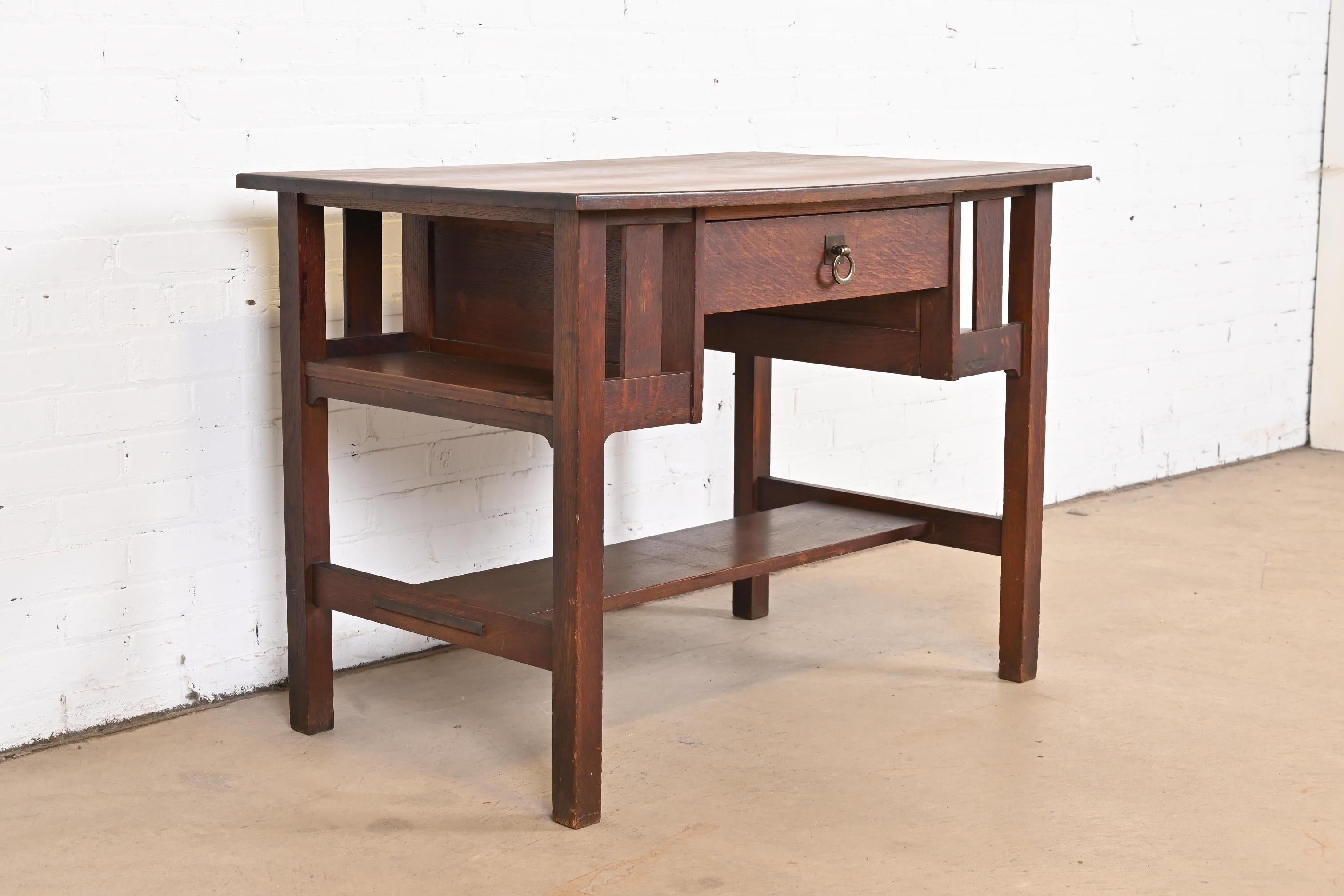 Antique Stickley Brothers Mission Oak Arts and Crafts Desk or Library