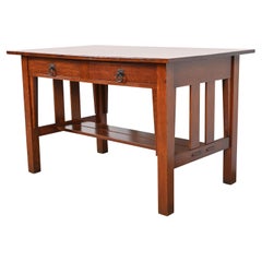 Antique Stickley Brothers Mission Oak Arts & Crafts Desk or Library Table