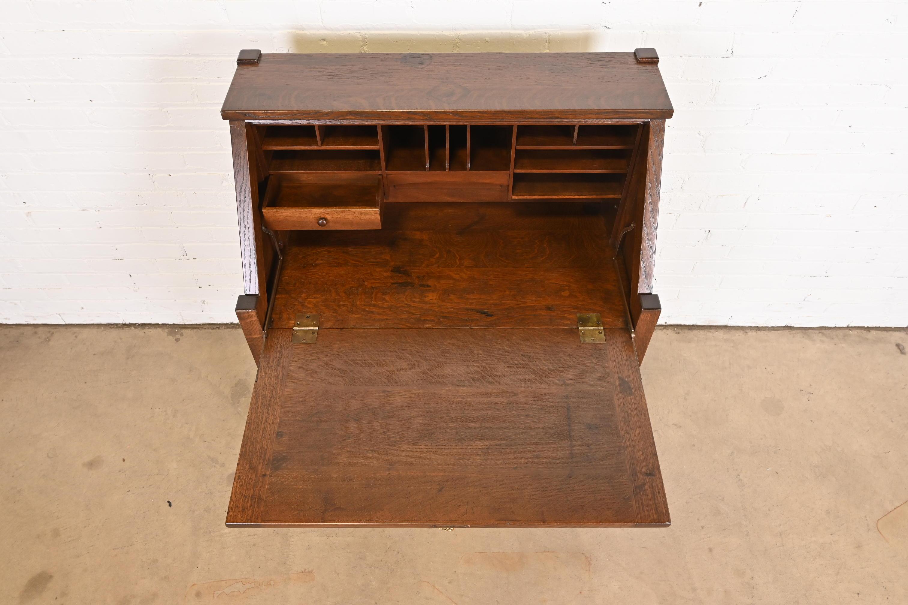 Antique Stickley Brothers Mission Oak Arts & Crafts Drop Front Secretary Desk 8