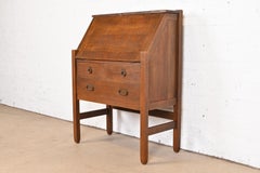 Antique Stickley Brothers Mission Oak Arts & Crafts Drop Front Secretary Desk
