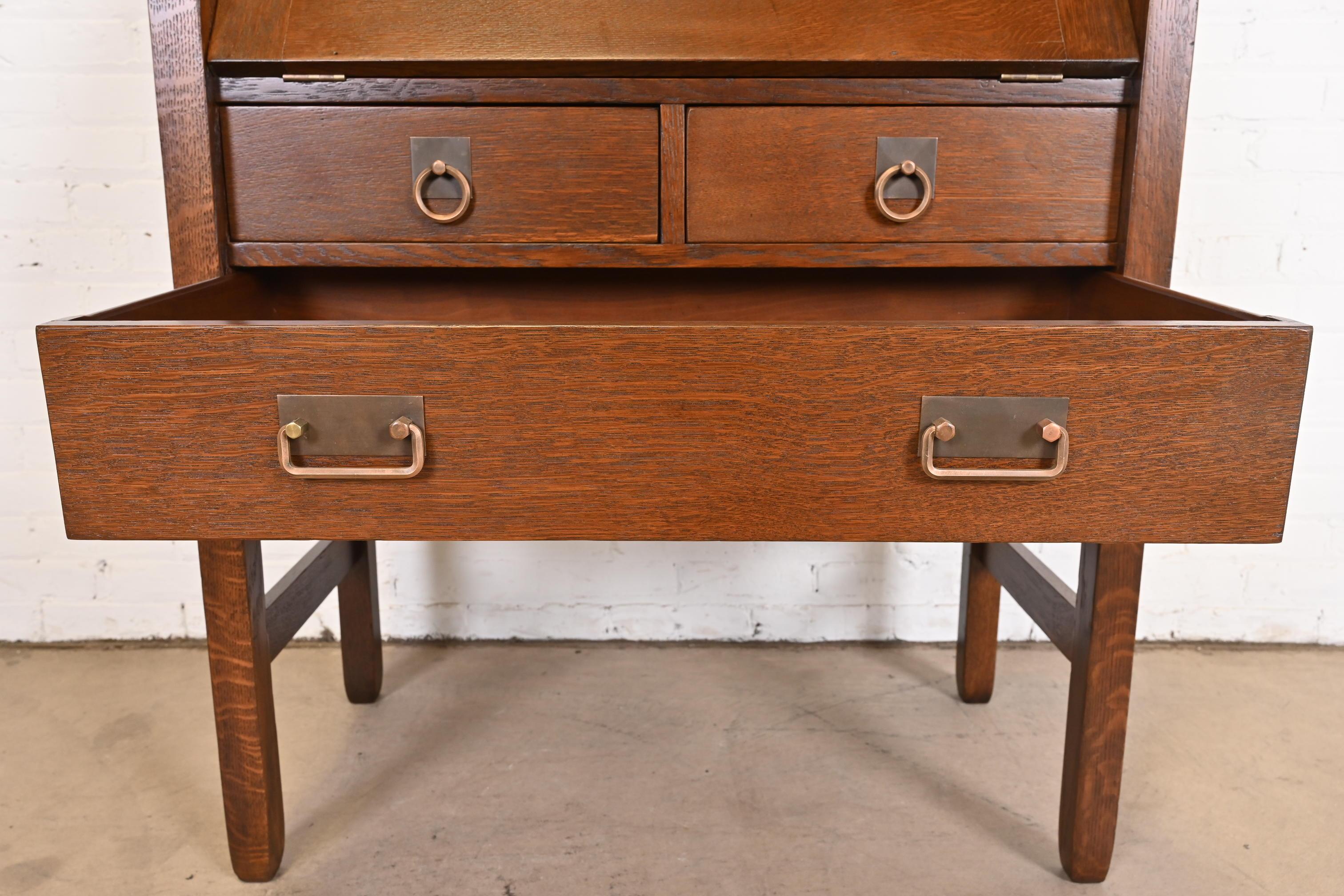 Antique Stickley Brothers Mission Oak Arts & Crafts Drop Front Secretary Desk 1