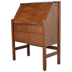 Antique Stickley Brothers Mission Oak Arts & Crafts Drop Front Secretary Desk