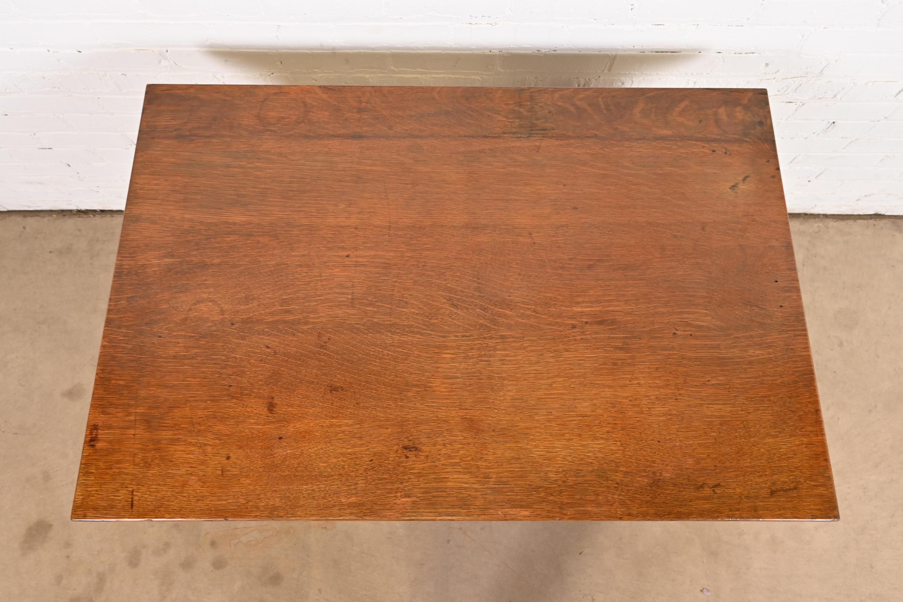 Antiker Stickley Brothers Mission Eichenholz Arts & Crafts Schreib- oder Bibliothekstisch im Angebot 1