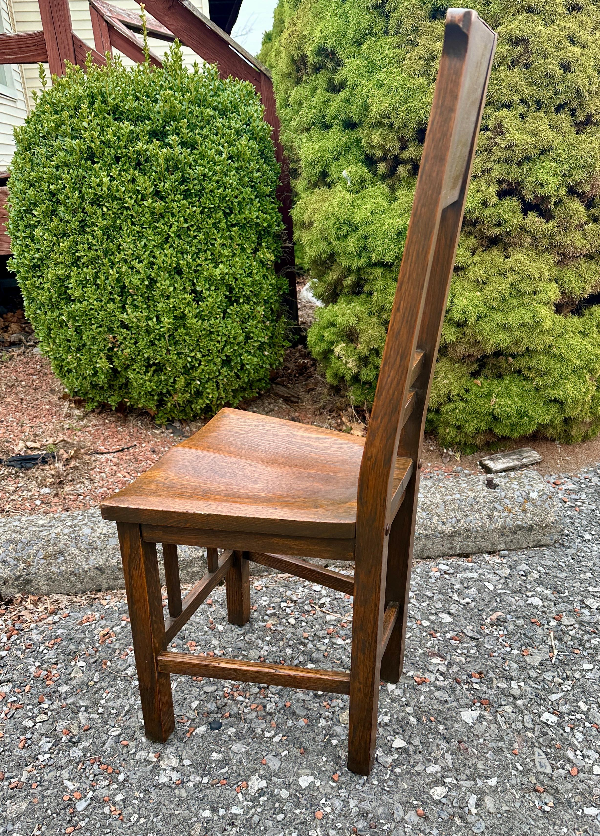 Antique Stickley Brothers Narrow Chair - W7975 Estadounidense en venta