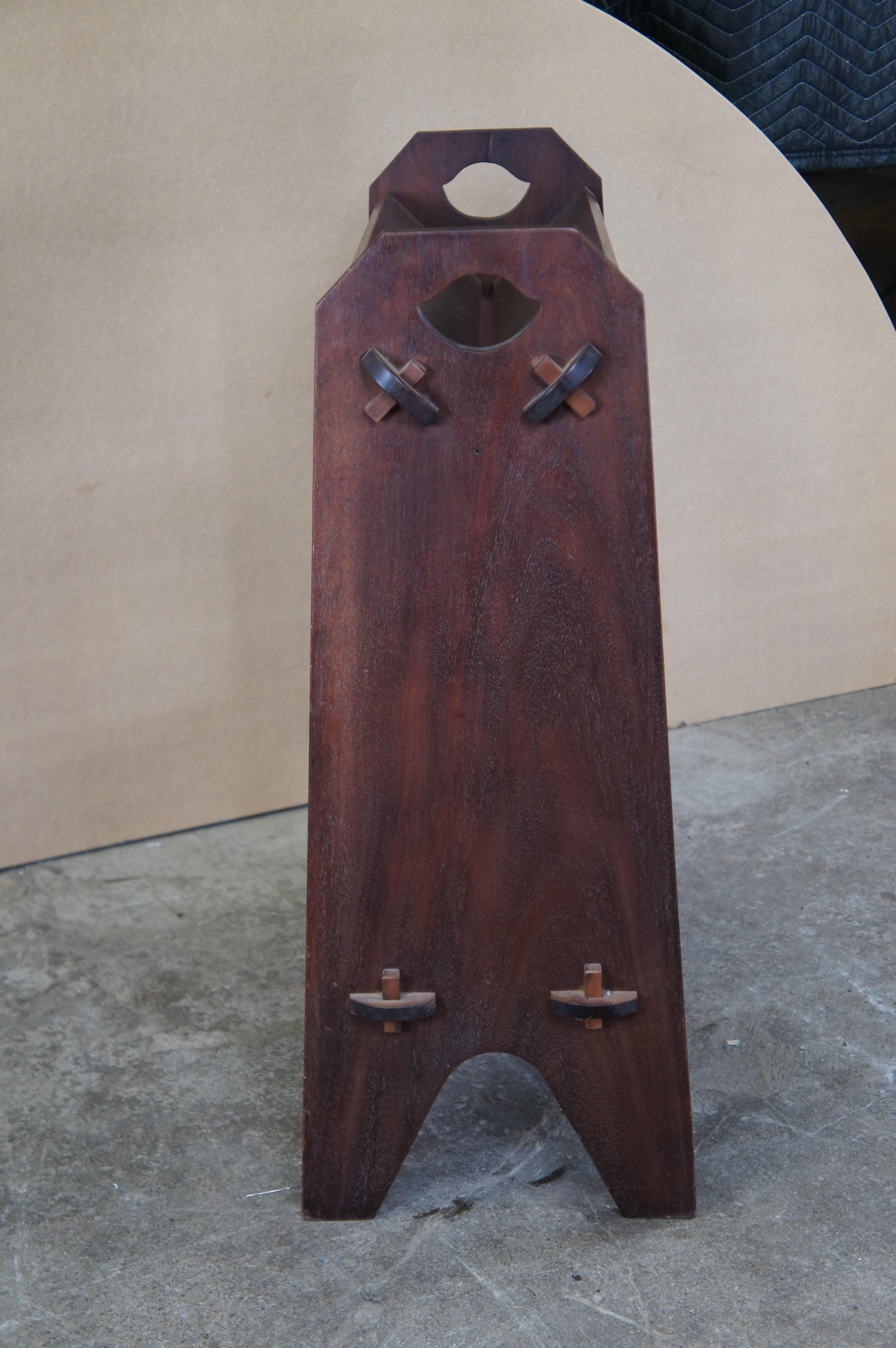 Antique Stickley Brothers Quaint Mission Mahogany Book Trough Magazine Stand 2