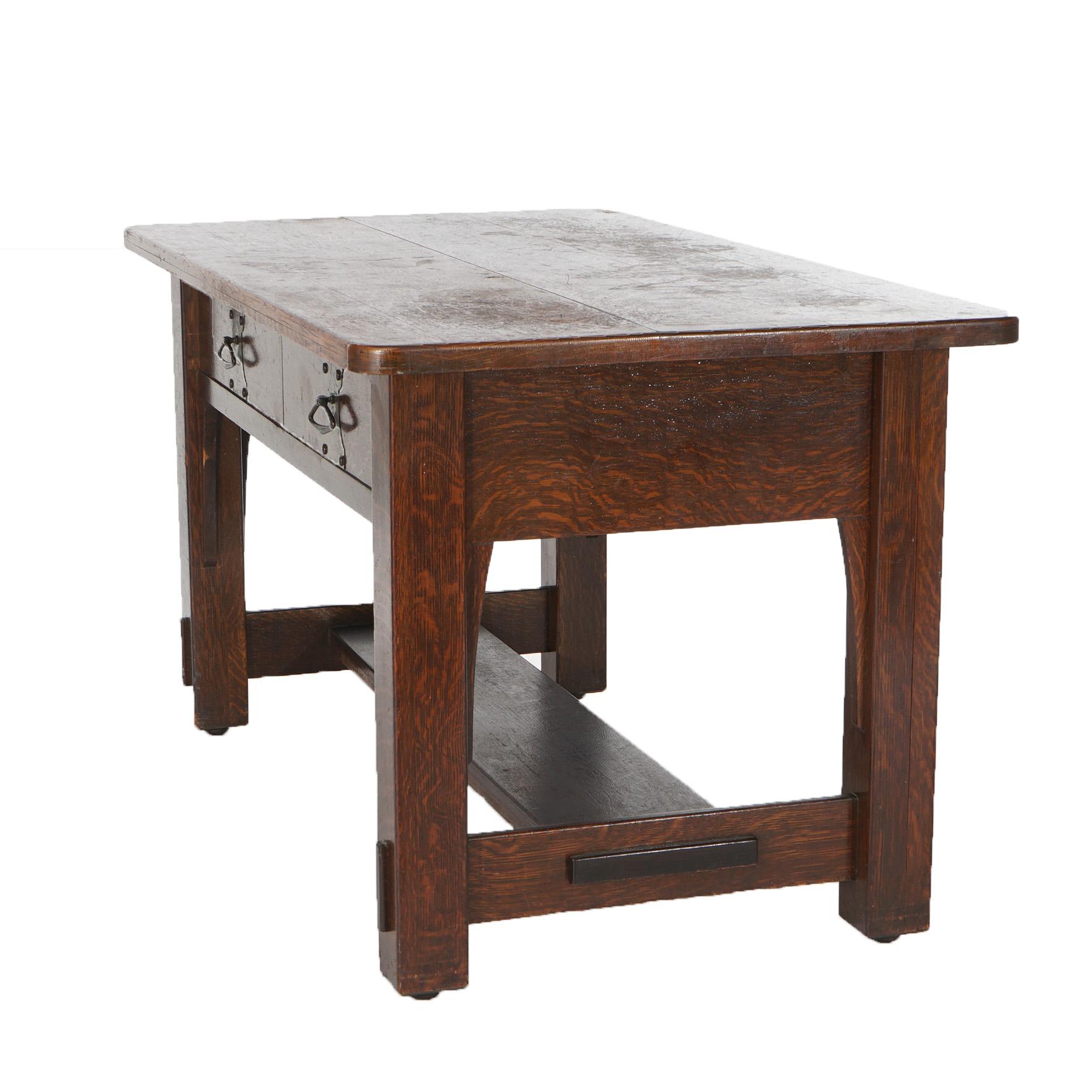 Antique Stickley Brothers School Mission Oak Arts & Crafts Library Table c1910 7