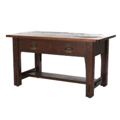 Antique Stickley Brothers School Mission Oak Arts & Crafts Library Table c1910