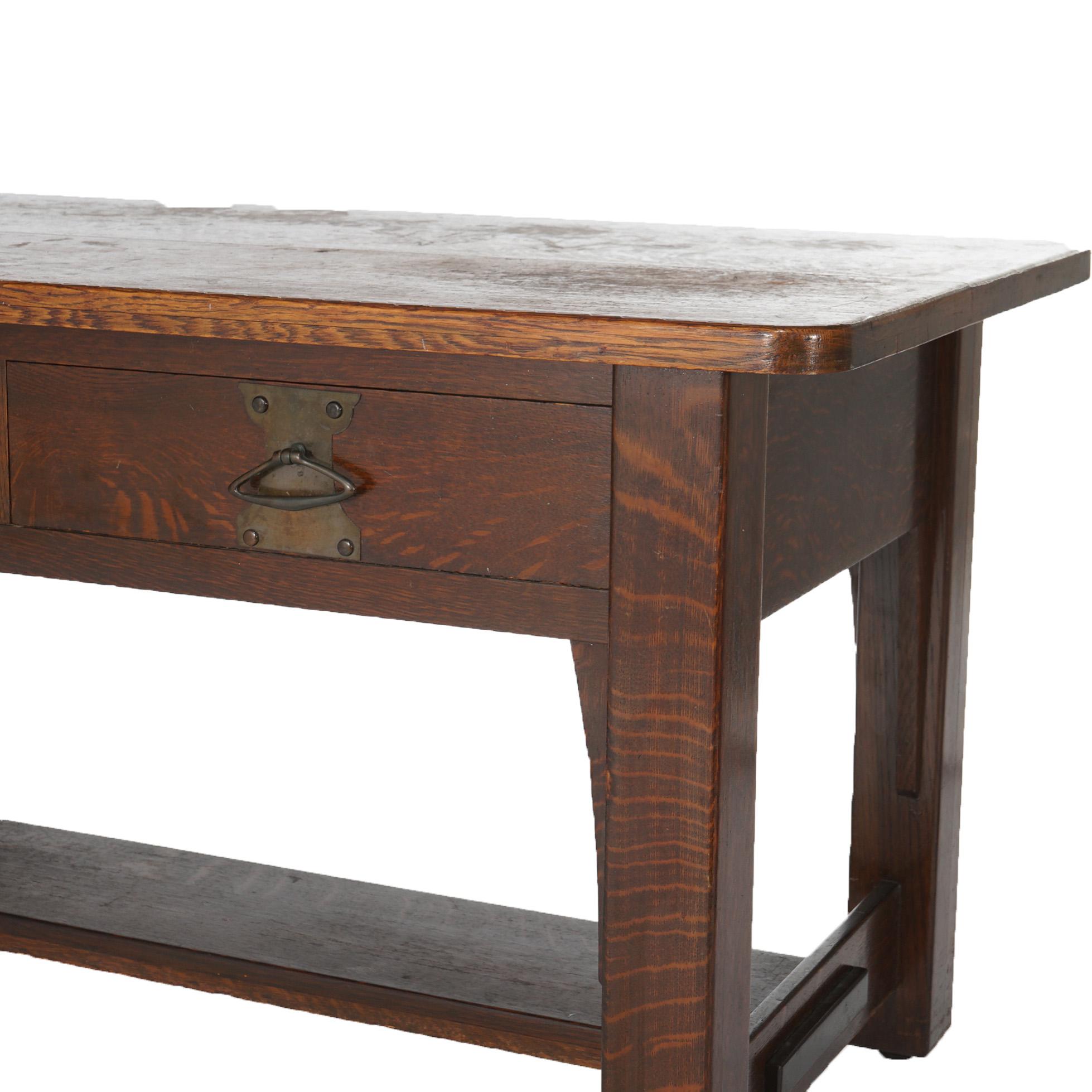 Antique Stickley Brothers School Mission Oak Arts & Crafts Library Table c1910 In Good Condition In Big Flats, NY