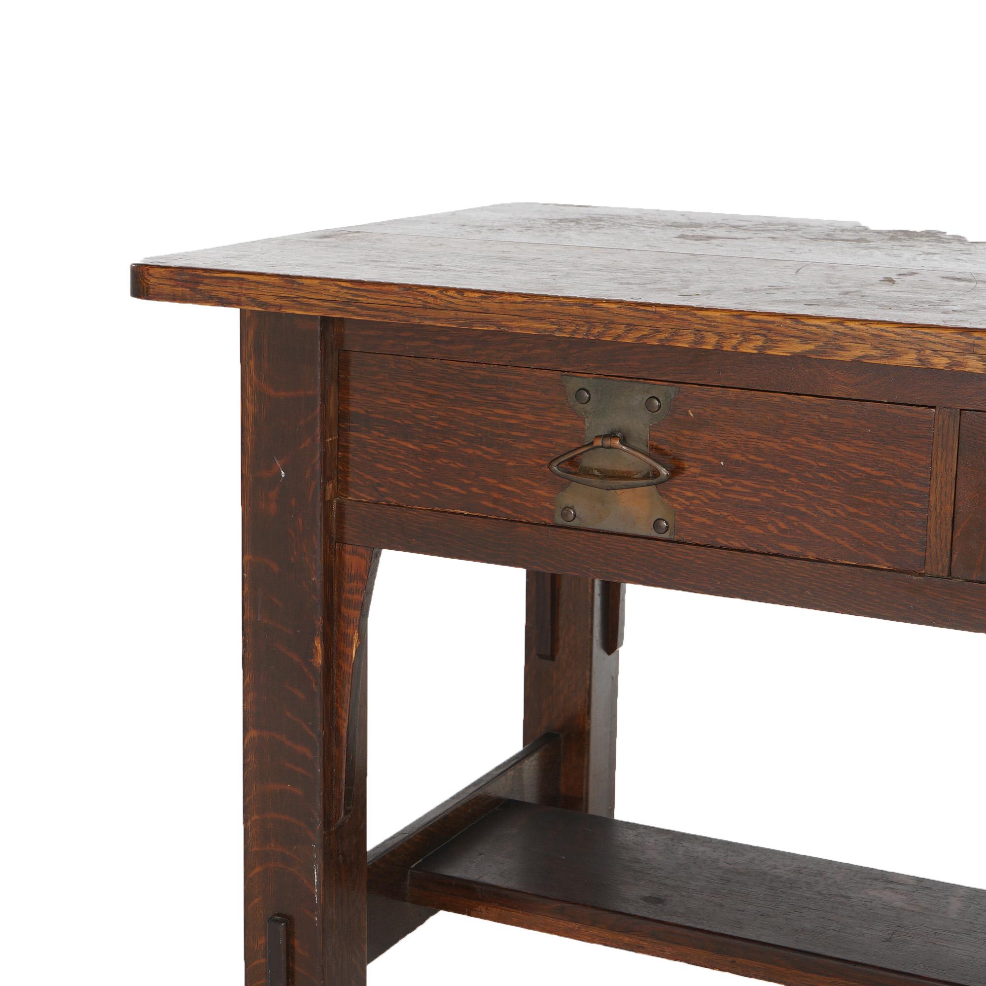 Antique Stickley Brothers School Mission Oak Arts & Crafts Library Table c1910 1