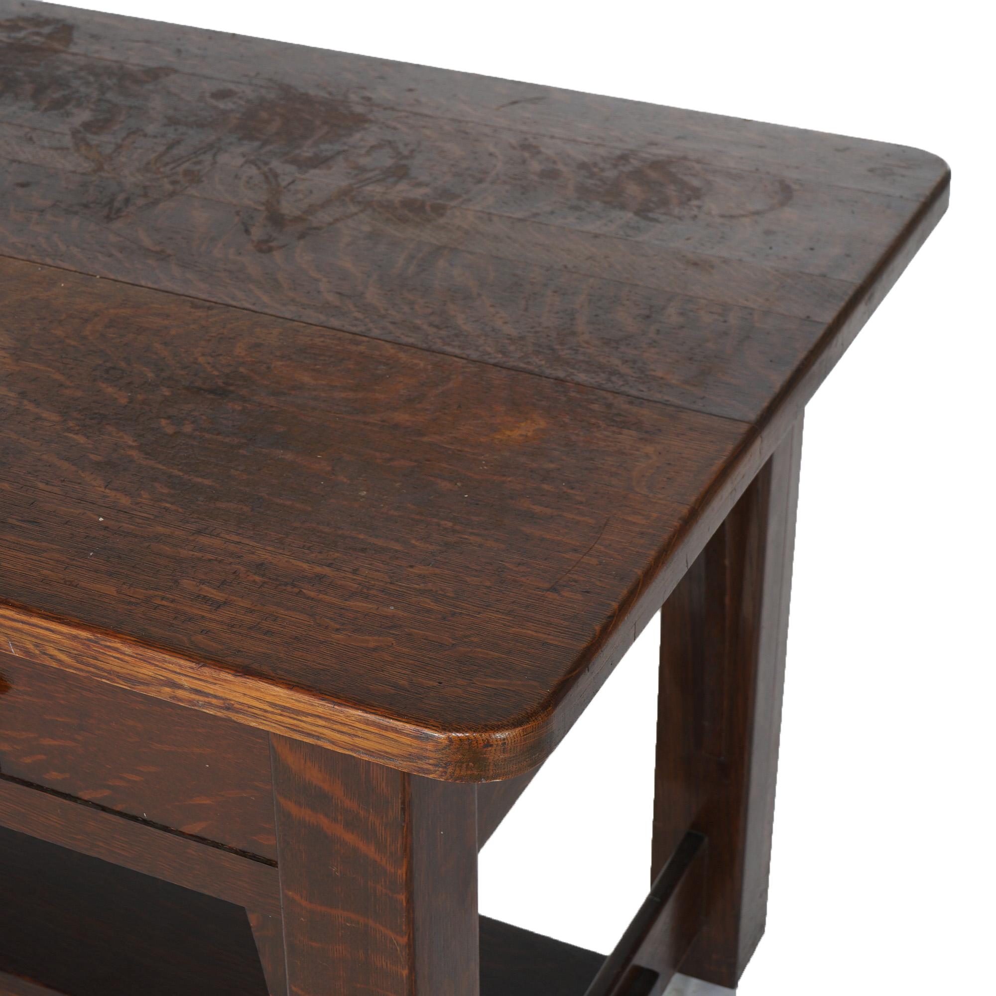 Antique Stickley Brothers School Mission Oak Arts & Crafts Library Table c1910 3