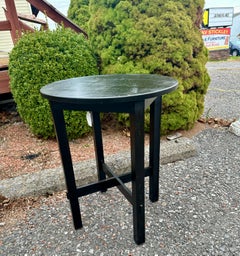 Antique Stickley Brothers Small Black Round Table - W5801