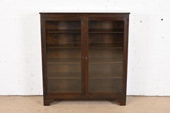 Antique Stickley Brothers Style Arts and Crafts Mahogany Double Bookcase