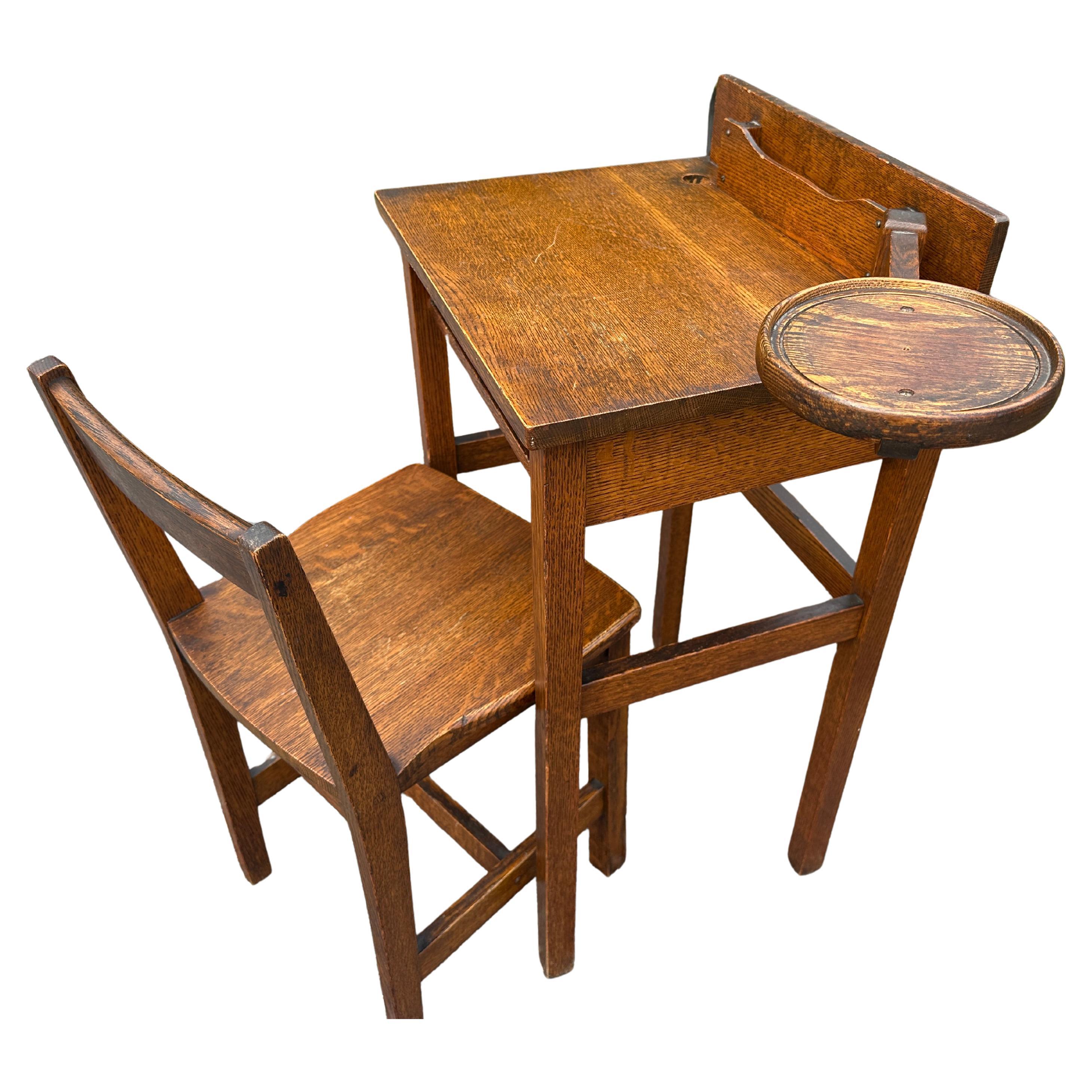 Antico tavolo e sedia da telefono Stickley Brothers - W5050