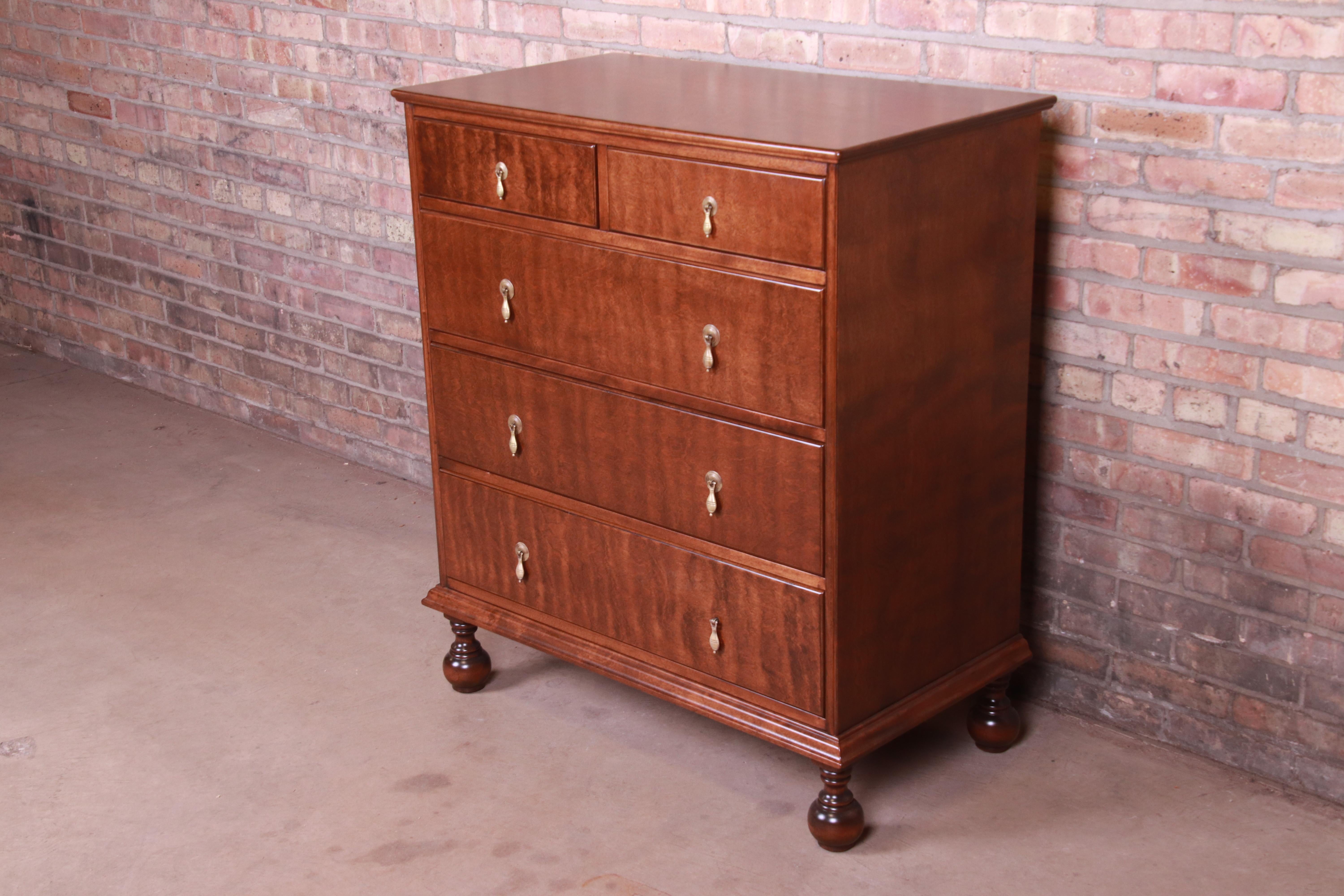 American Antique Stickley Brothers William & Mary Maple Chest of Drawers, Refinished