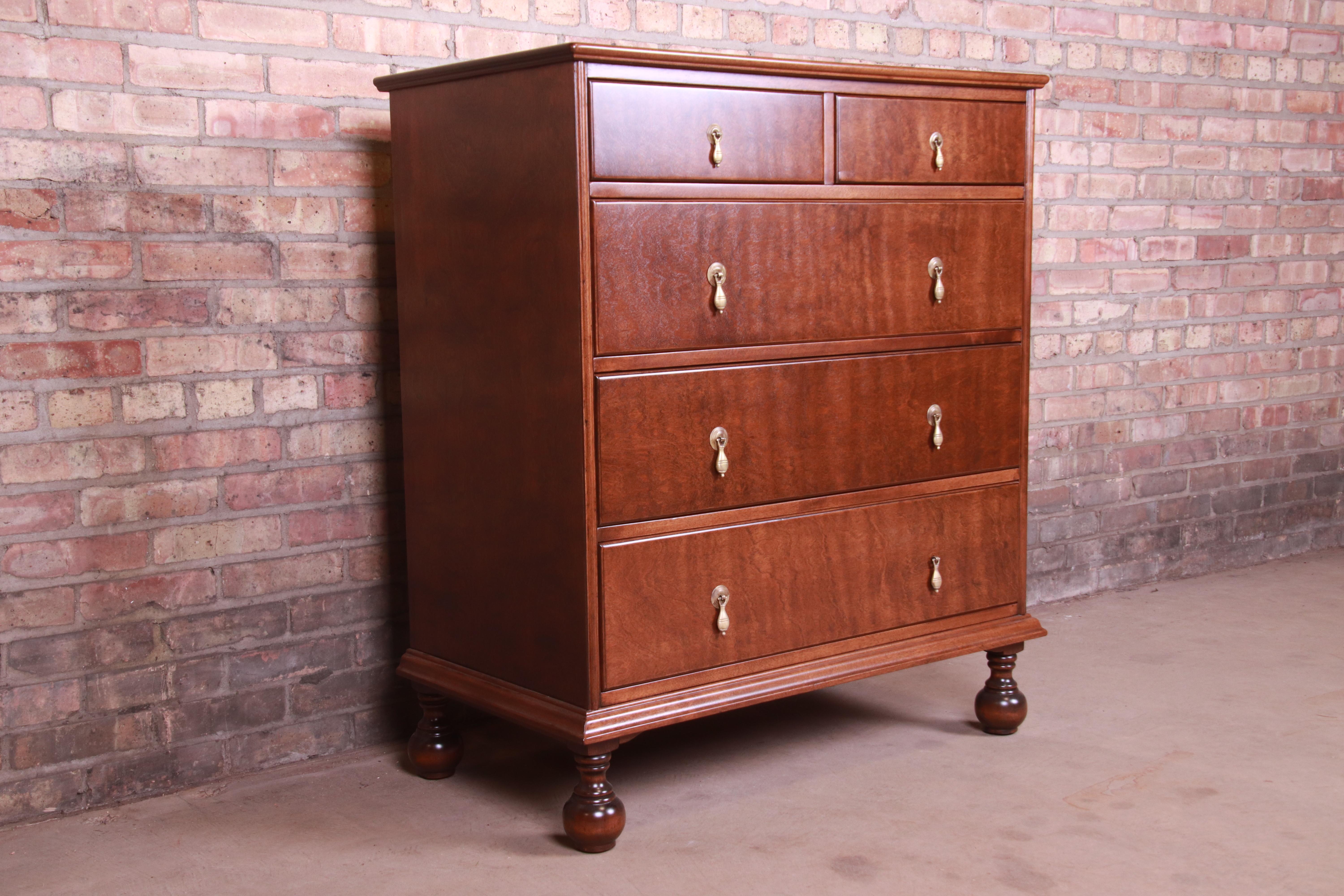 20th Century Antique Stickley Brothers William & Mary Maple Chest of Drawers, Refinished