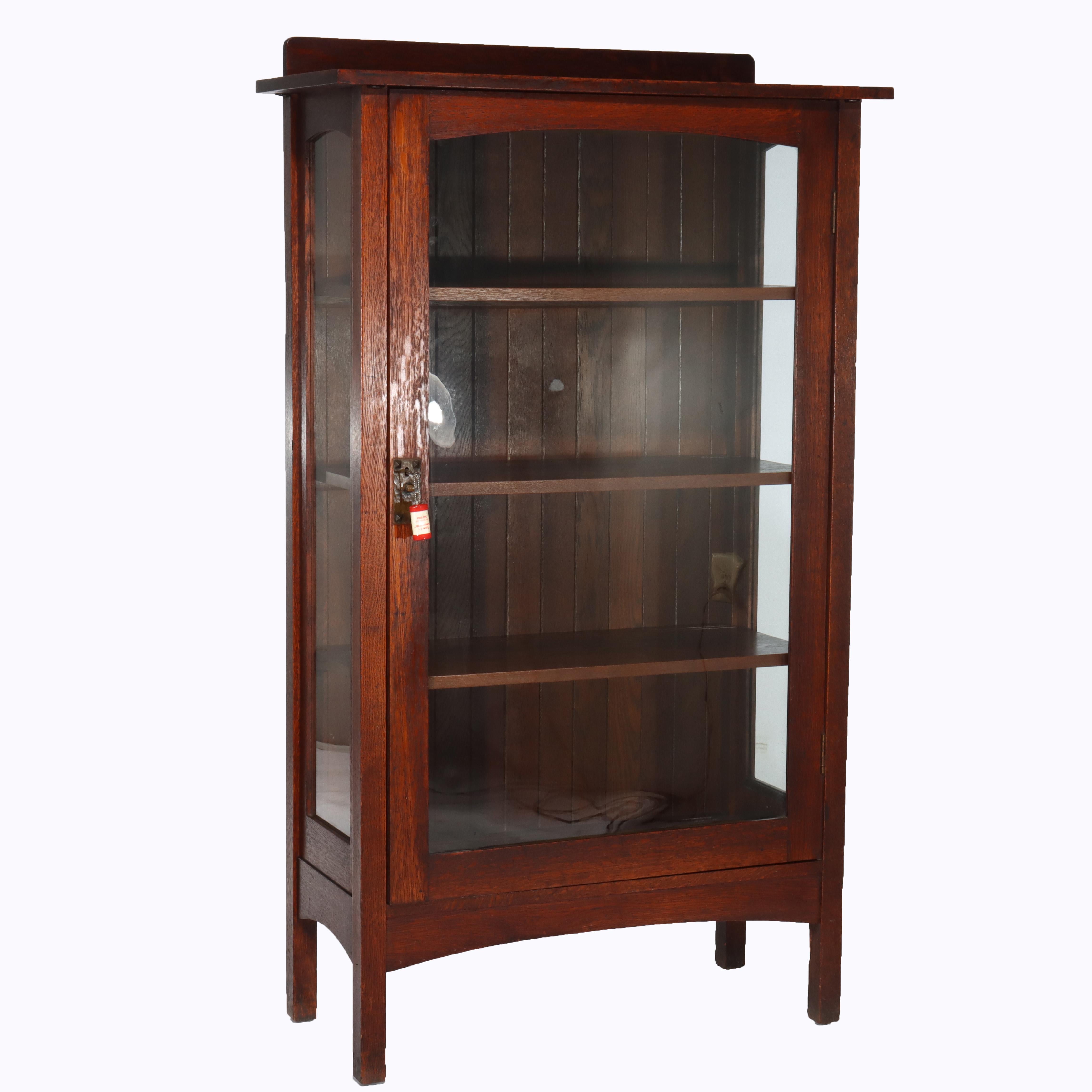 Arte Antiques della scuola Harvey Ellis Arts & Craft di Oak, mobile portavivande a uno sportello in vendita 3