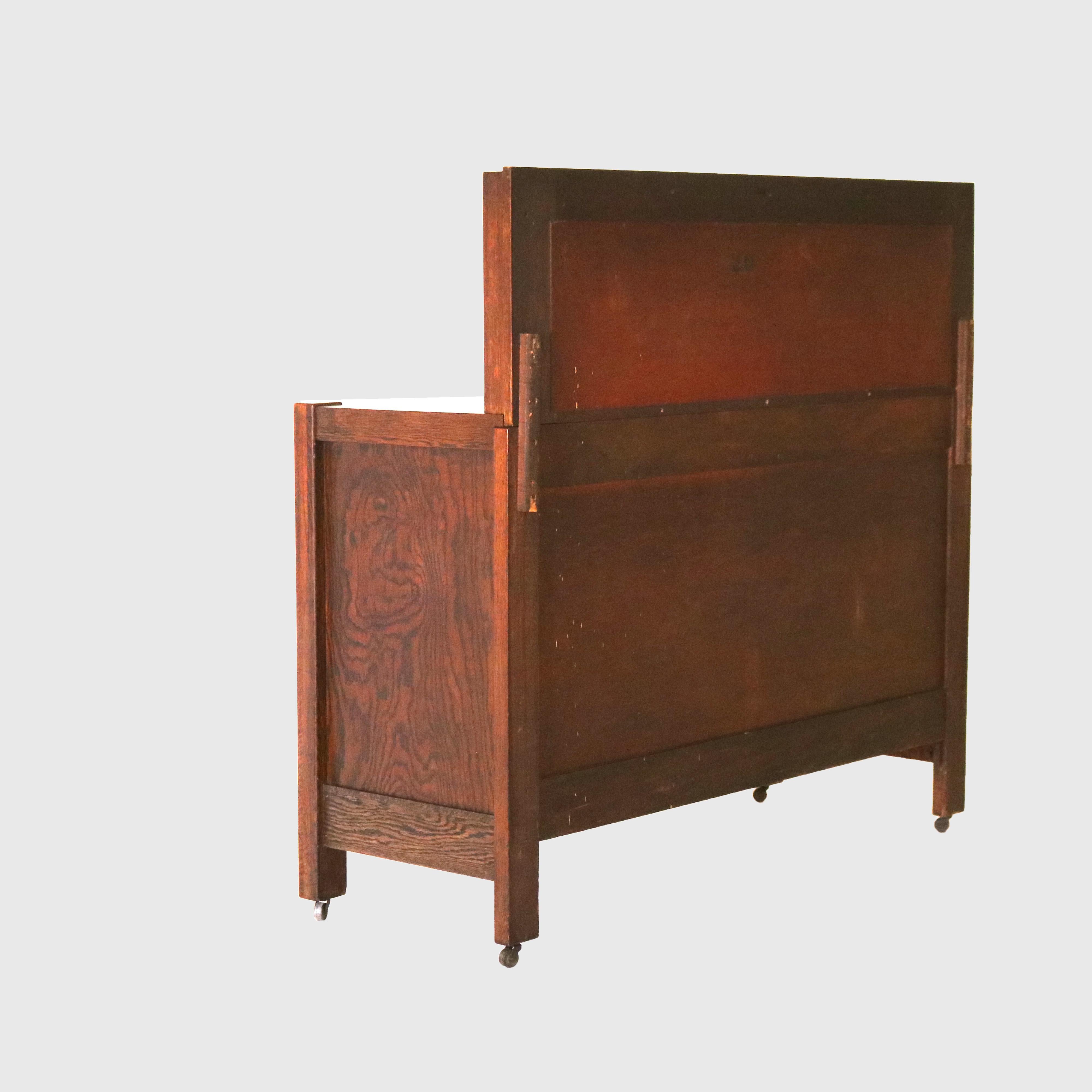 Antique Stickley Inspired Arts & Crafts Mission Oak Mirrored Sideboard C1900 8