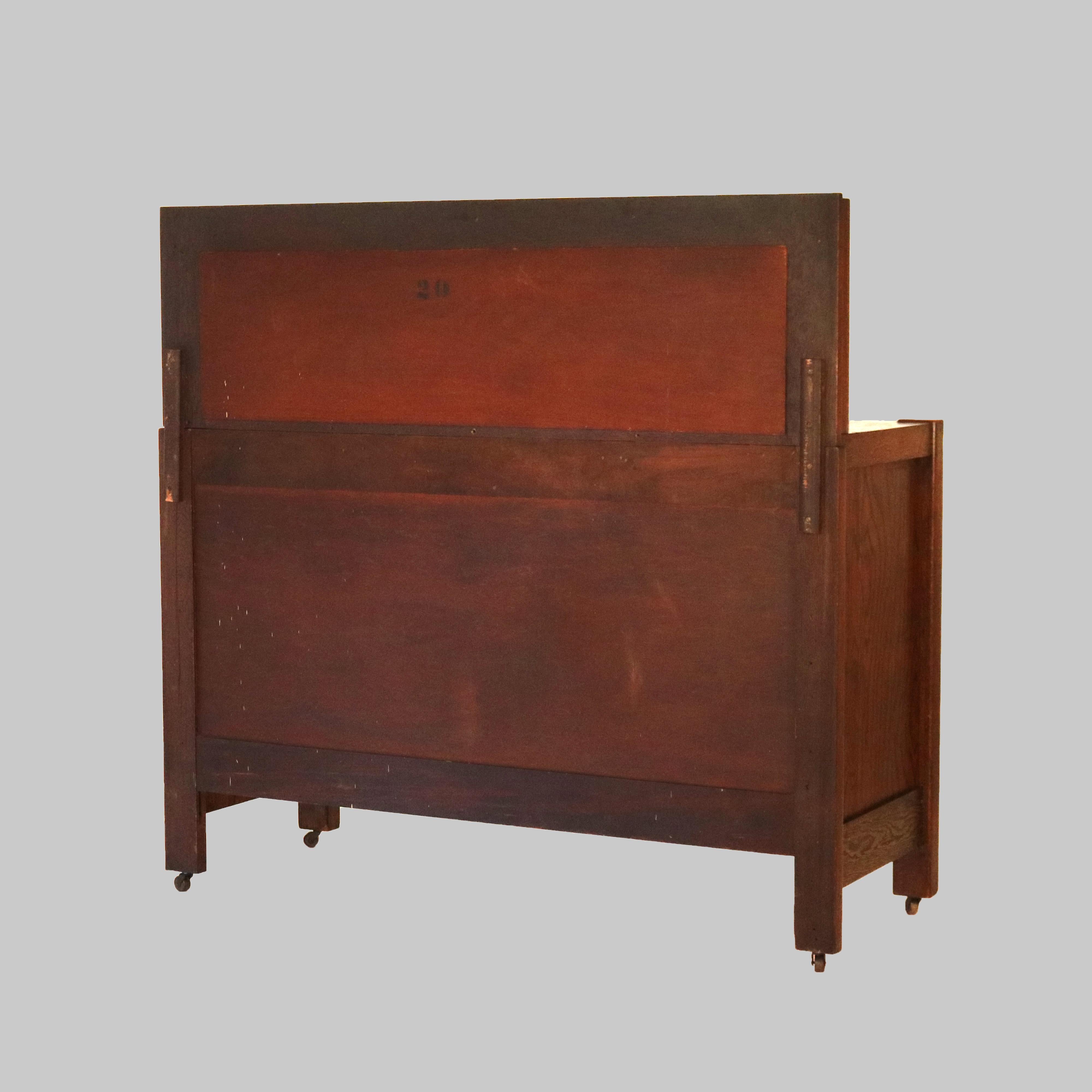 Antique Stickley Inspired Arts & Crafts Mission Oak Mirrored Sideboard C1900 9