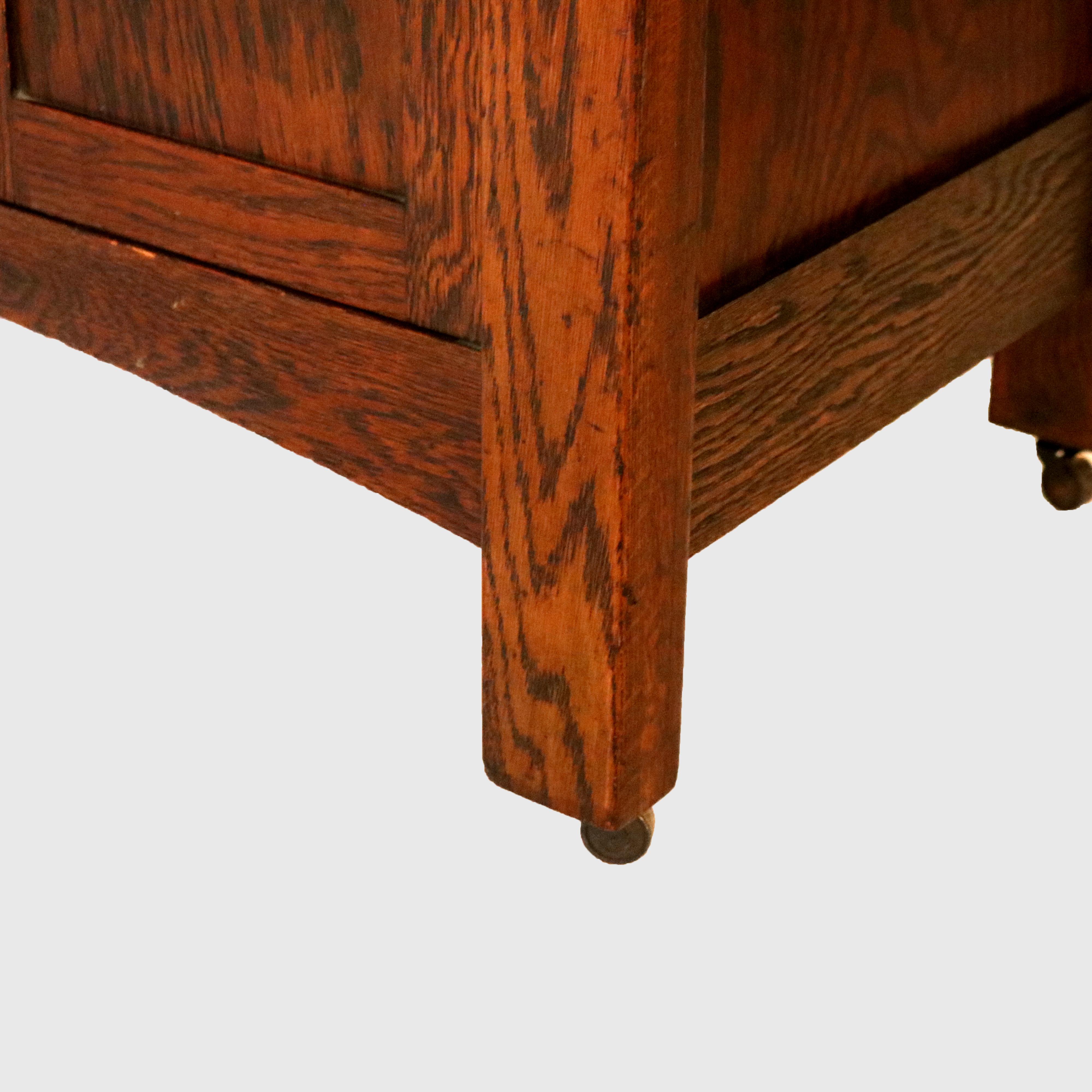 ***Inquire About Reduced In-House Delivery Rates - Reliable Professional Service & Fully Insured***

Antique Stickley Inspired Arts & Crafts Mission Oak Paneled & Mirrored Sideboard C1900

Measures - 56 3/4