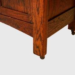 Buffet ancien Mission en chêne avec miroir inspiré de Stickley Arts & Crafts, C1900