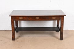 Antique Stickley Mission Oak Arts & Crafts Desk or Library Table, Circa 1900