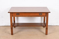 Antique Stickley Mission Oak Arts & Crafts Desk or Library Table, Newly Restored