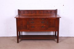 Antique Stickley Mission Oak Arts & Crafts Sideboard, Circa 1900