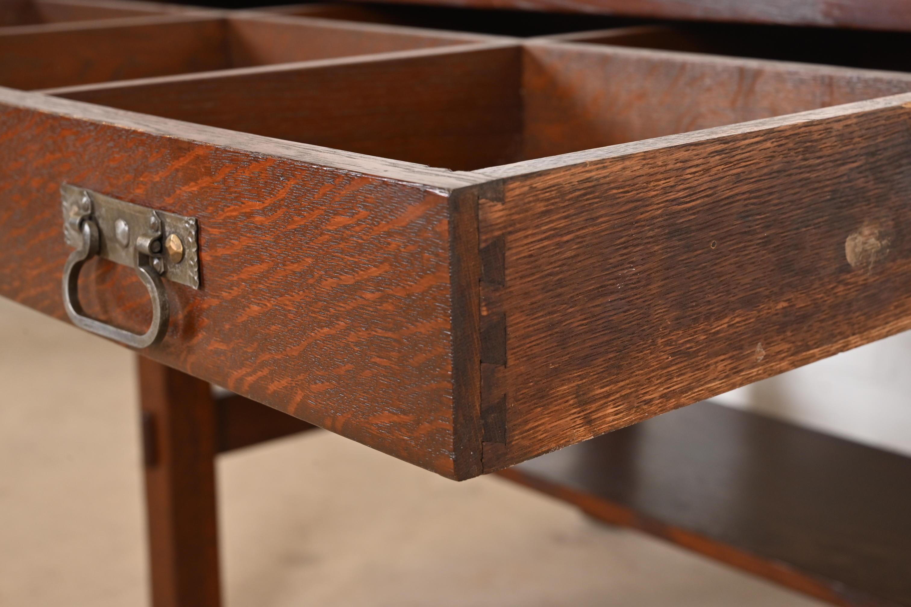 Antiguo escritorio o mesa de biblioteca Stickley Mission Oak Arts & Crafts en venta 3